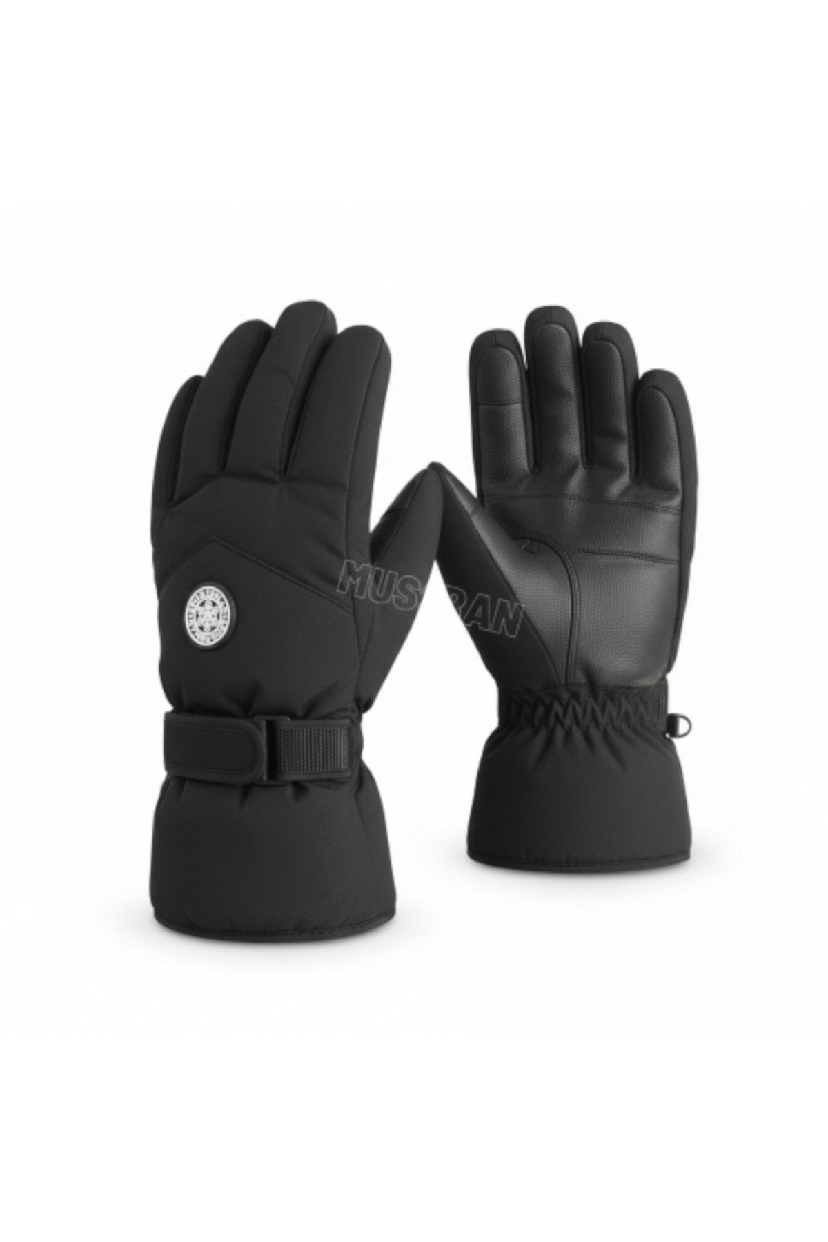 L-XL Geniş Kalıp İçi Kalın Kürklü Kışlık Kar Kayak Motosiklet Bisiklet Outdoor Eldiven
