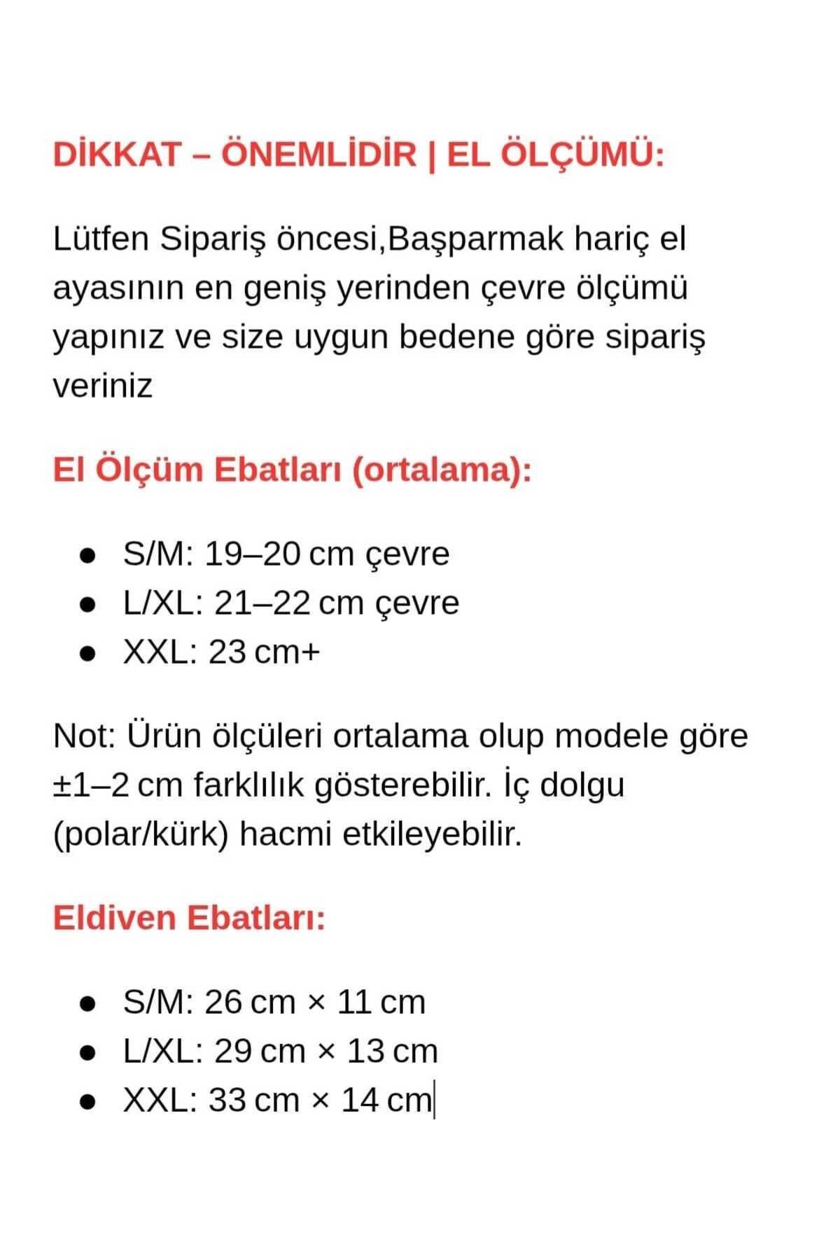 L-XL İçi Kürklü Motosiklet Günlük Kullanım Kışlık Eldiveni - Şık Tokalı Stil