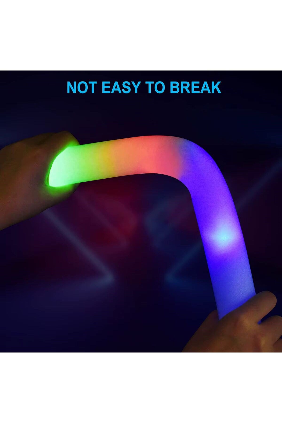 Led Işıklı 3 Modlu Kauçuk Işıklı Sünger Parti Çubuk Sopa - 46 cm (6’lı Paket)