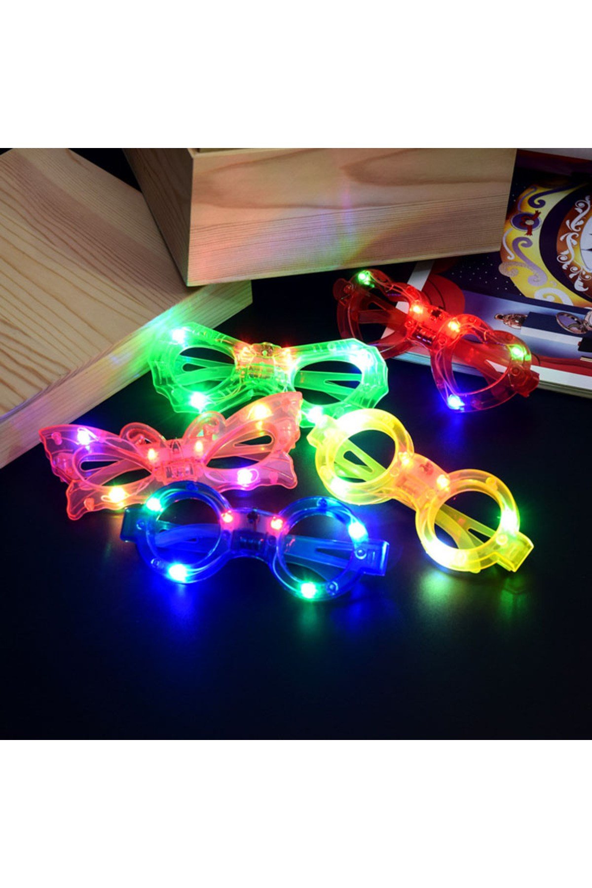 Led Işıklı Karışık 6 Model Yanar Söner Parti Gözlüğü 6 Adet