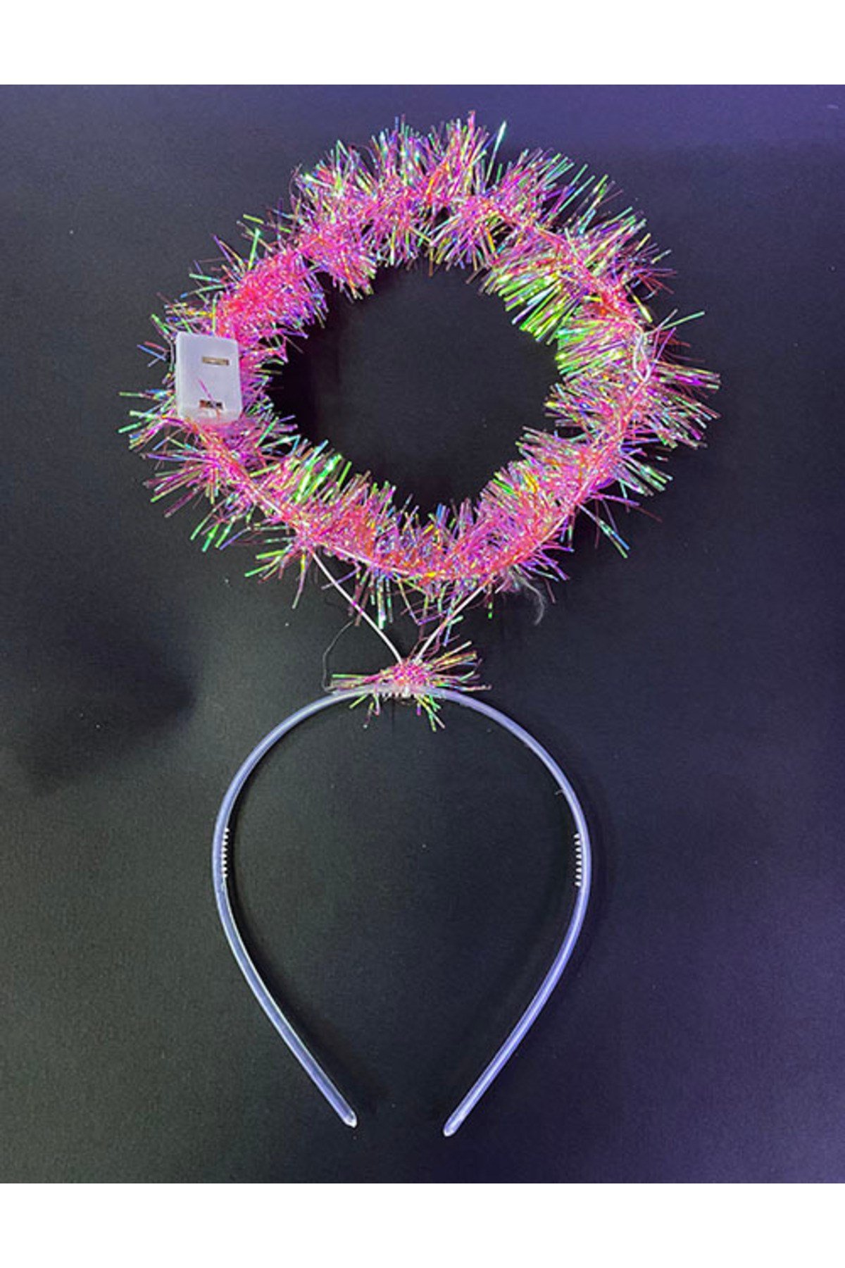 Led Işıklı Yanar Söner 3 Fonksiyonlu Melek Hare Taç Pembe Renk