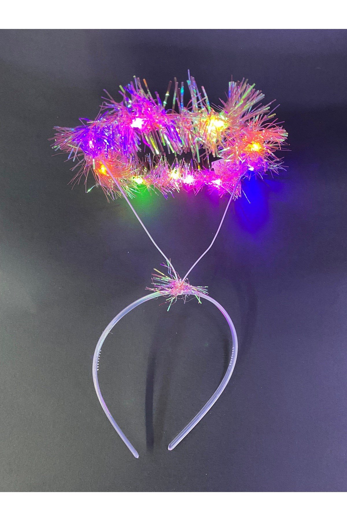 Led Işıklı Yanar Söner 3 Fonksiyonlu Melek Hare Taç Pembe Renk