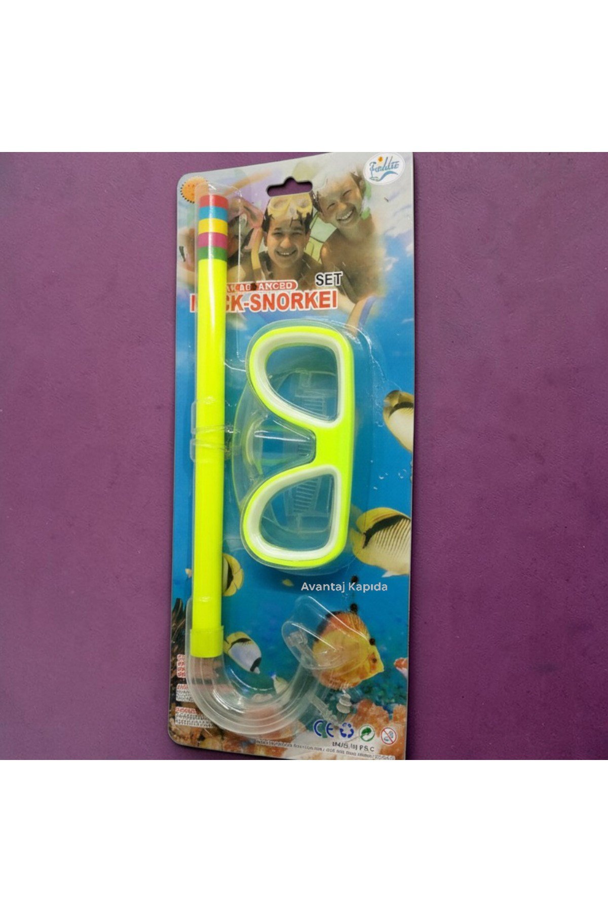 Maske-Şnorkel-Kulak Tıkacı Çocuk 3'lü Set Orjinal Kutulu Deniz Dalış Maskesi