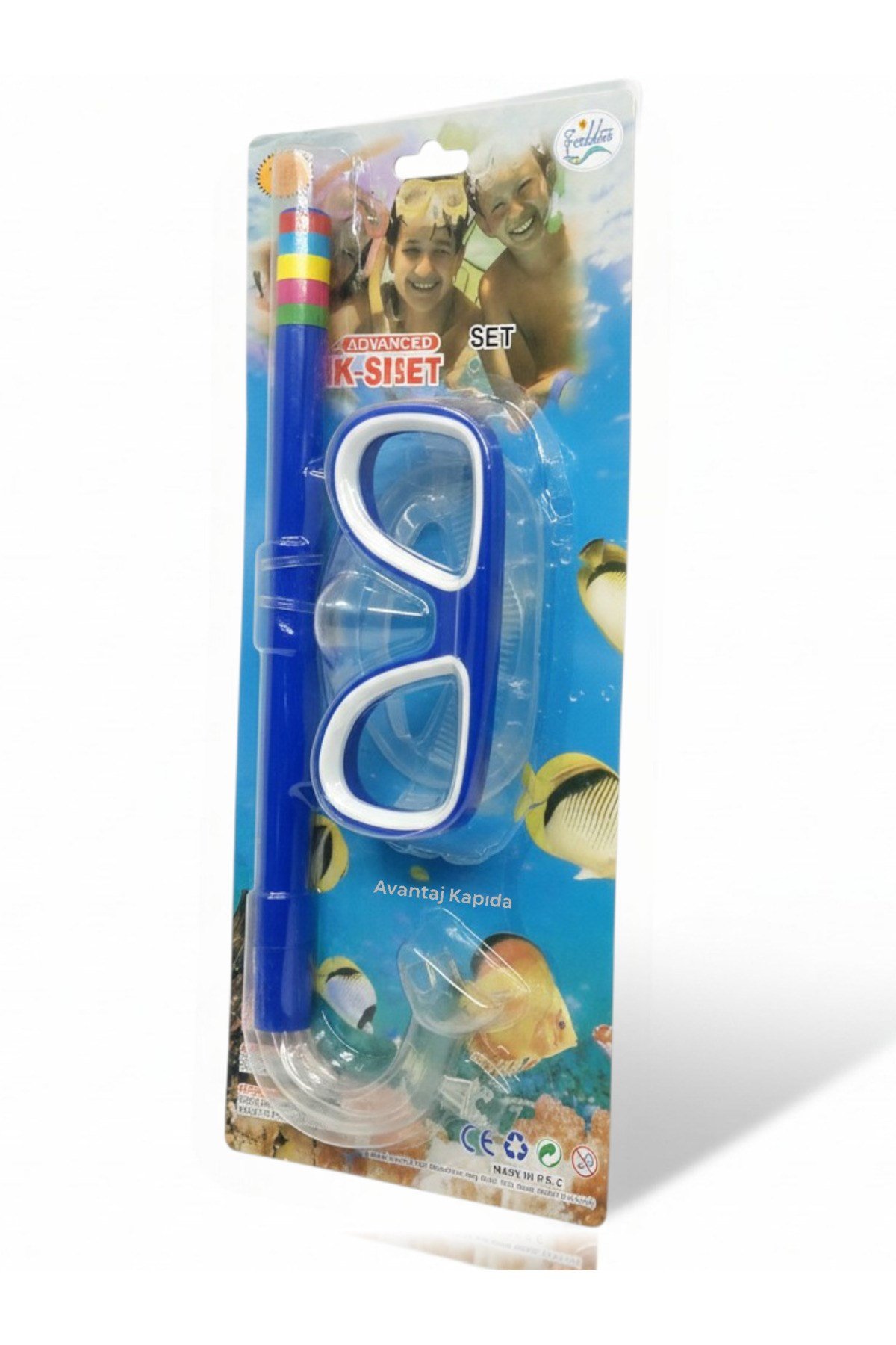 Maske-Şnorkel-Kulak Tıkacı Çocuk 3'lü Set Orjinal Kutulu Deniz Dalış Maskesi