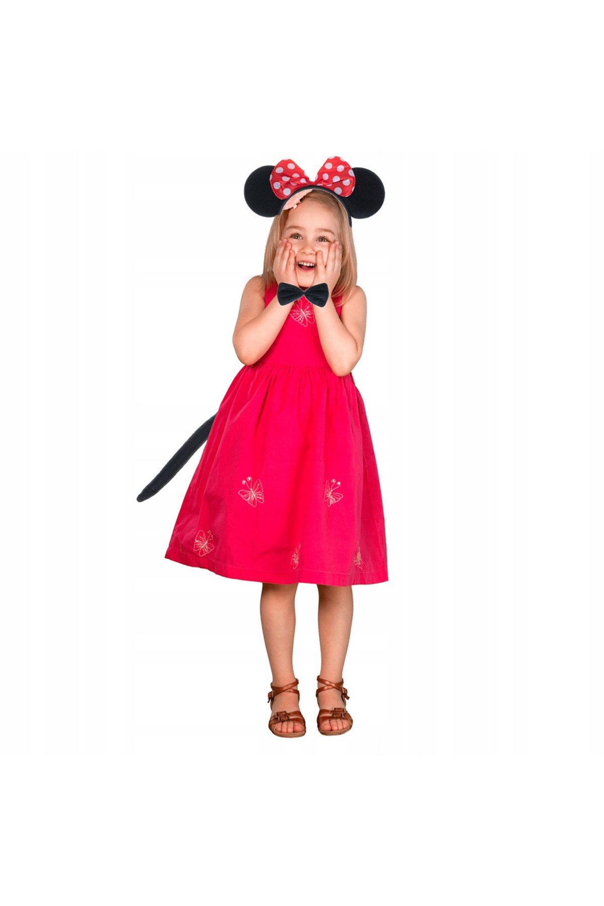 Minnie Mouse Kostüm Seti Taç Kuyruk Papyon Gösteri Seti