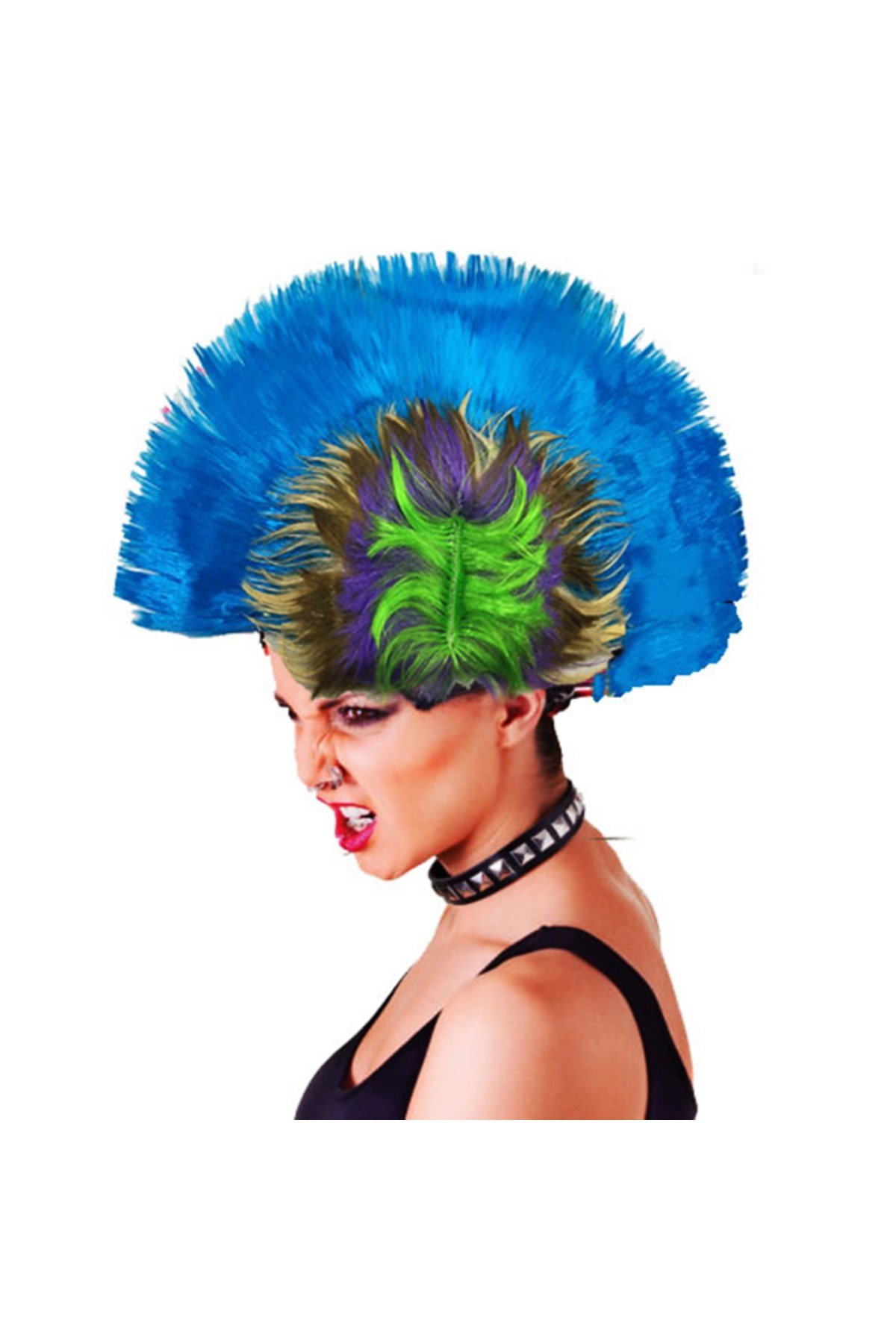 Mohican Mohawk Punk Peruk - 70 li 80 li Yıllar Peruk Model 7