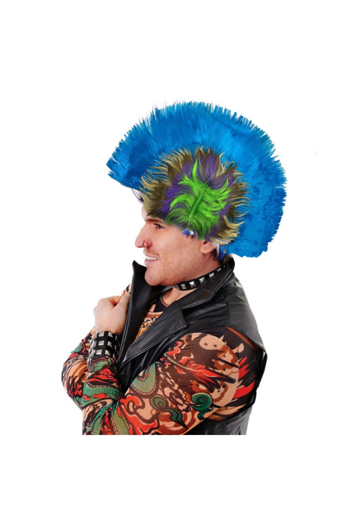 Mohican Mohawk Punk Peruk - 70 li 80 li Yıllar Peruk Model 7