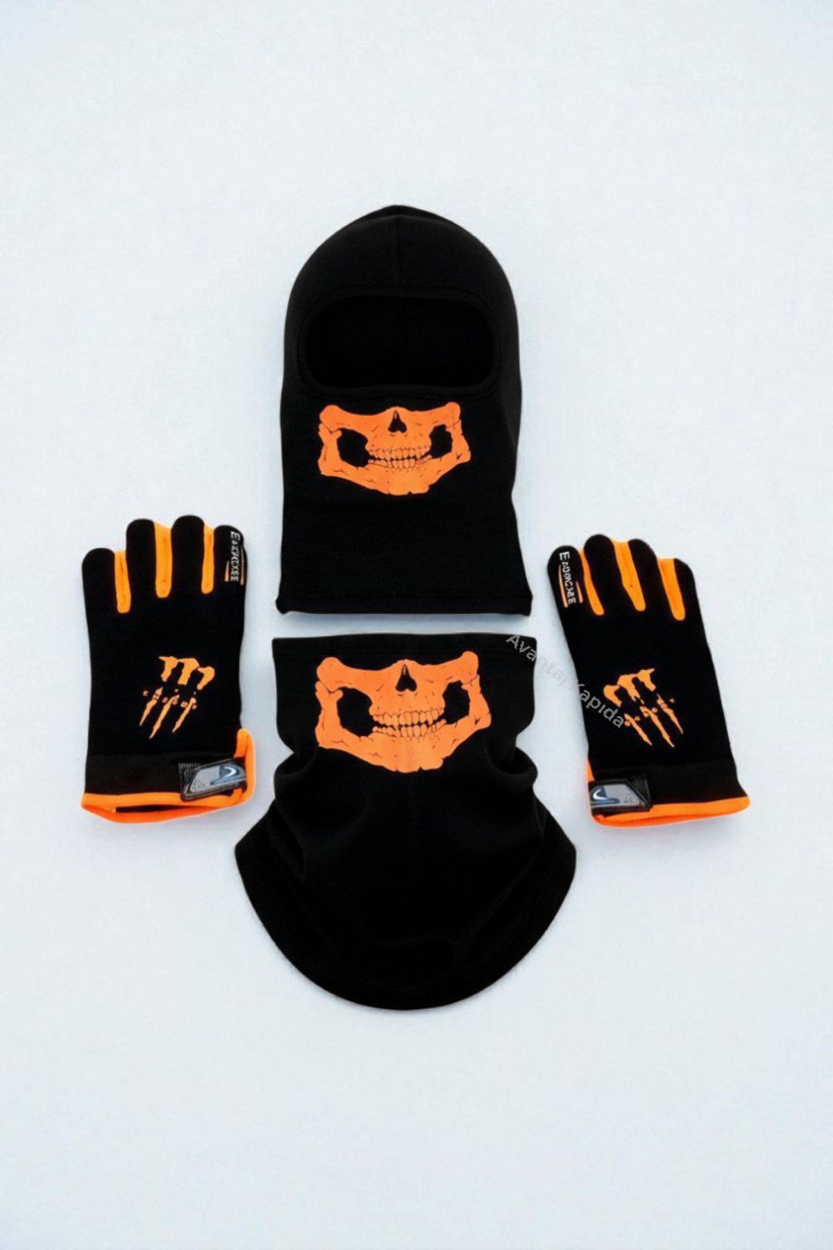 Motosiklet Eldiveni + Balaklava Maske + Boyunluk 3’lü Set Kışlık Termal Kaymaz Tutucu Unisex
