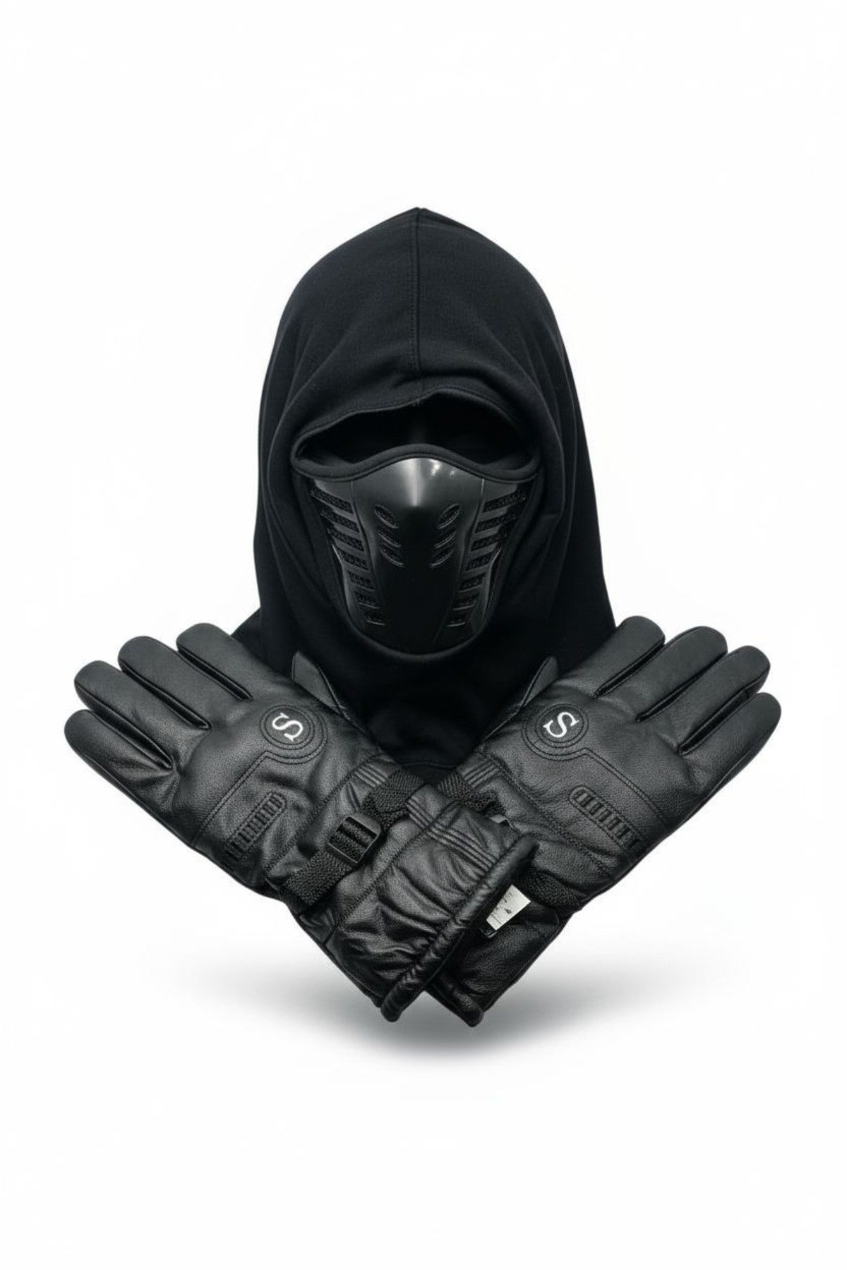 Motosiklet Eldiveni L-XL+Hava Kanallı Taktik Maske 2’li Set Kışlık Su Geçirmez Rüzgar Soğuk Koruma