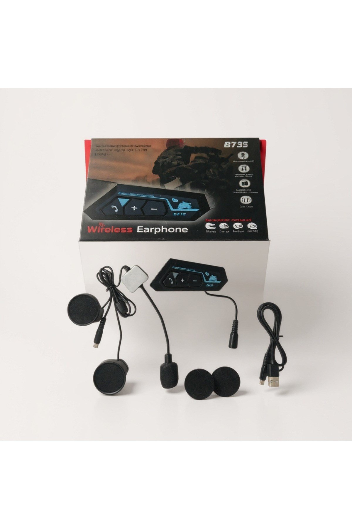 Motosiklet Kask İçi Su Geçirmez Bluetooth Kulaklık - 1000 mAh Güçlü Batarya ve Sesli Komut Destekli