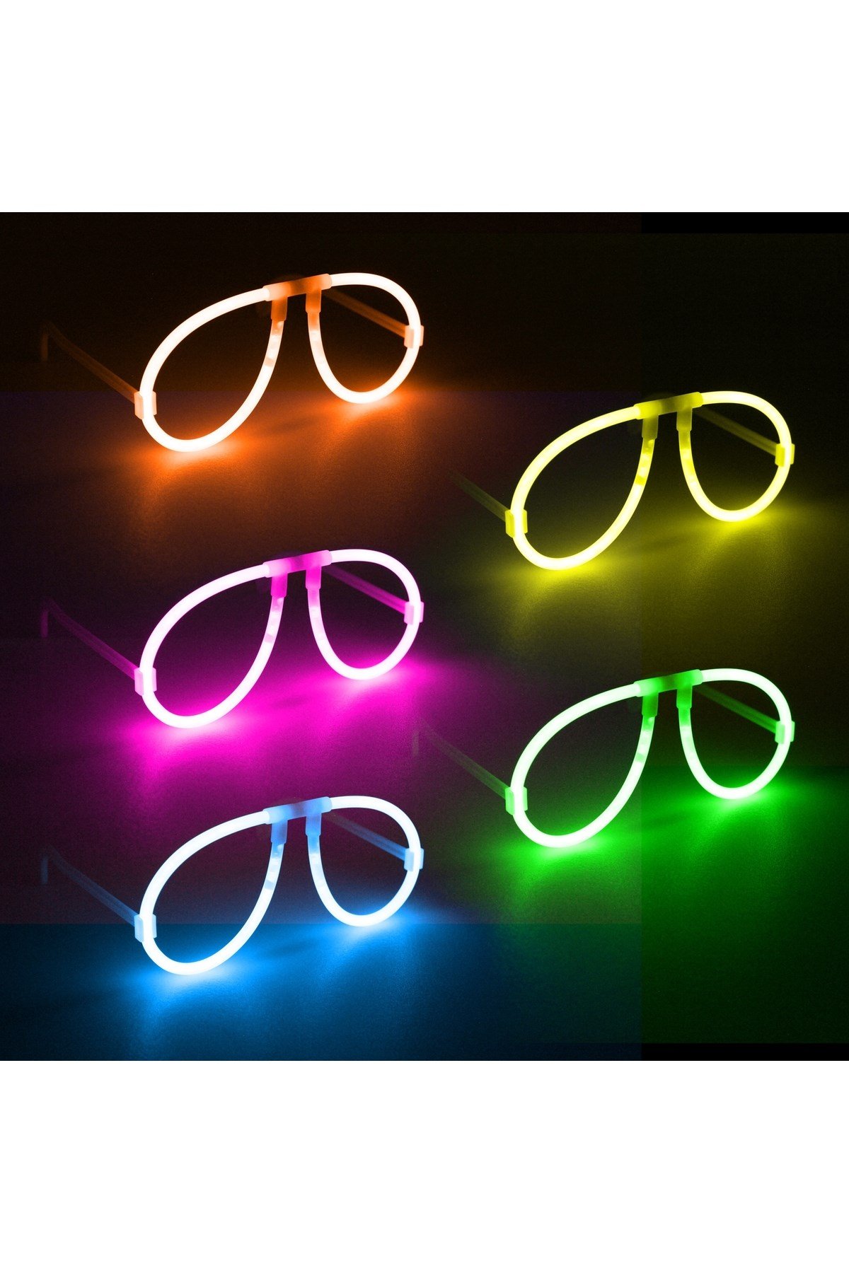 Neon Glow Fosfor Gözlük – Festival & Parti (12'li Set)