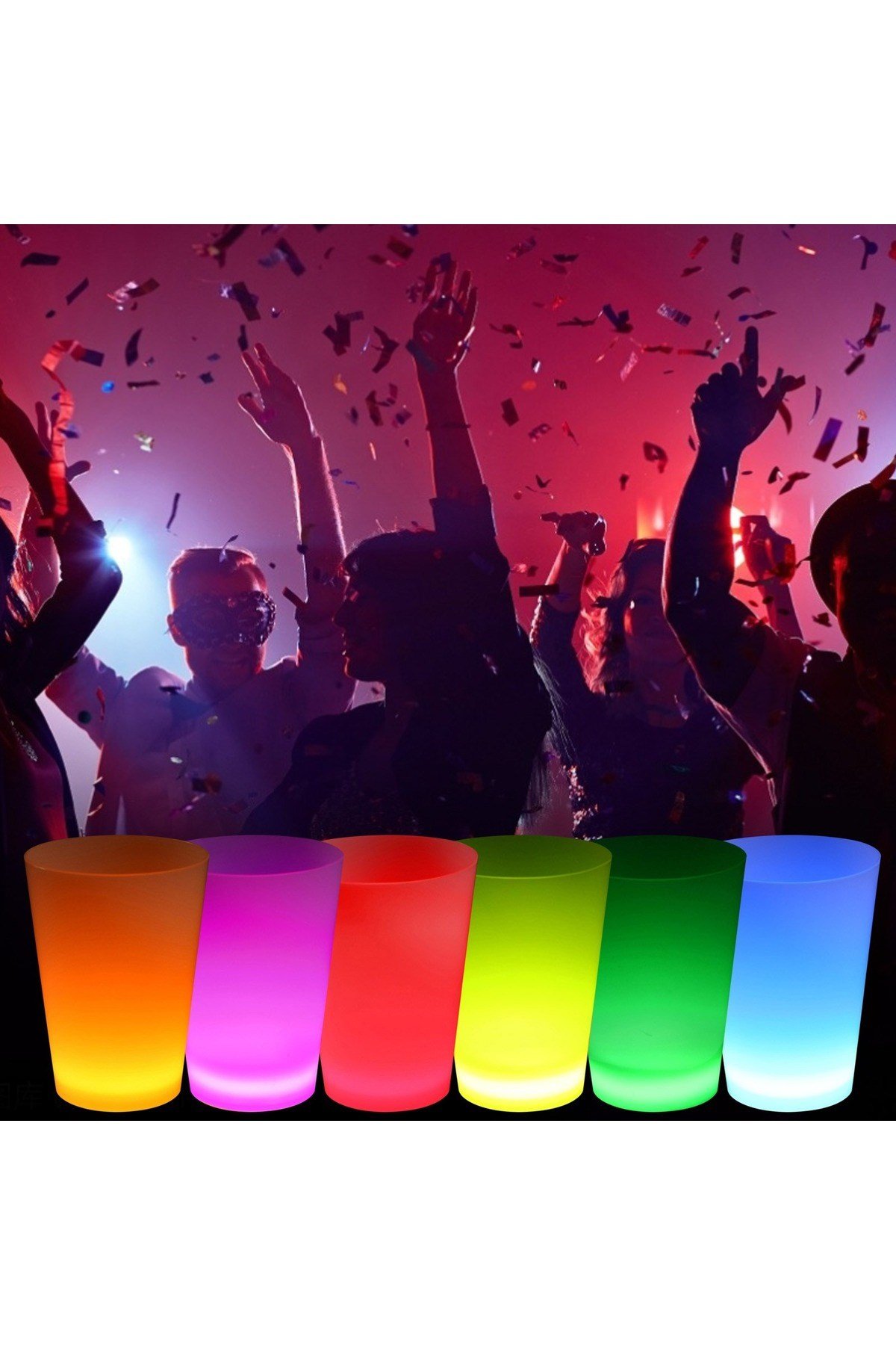 Neon Parti Glow Bardak 1.5 oz Karışık Renk 1 Adet Tekli