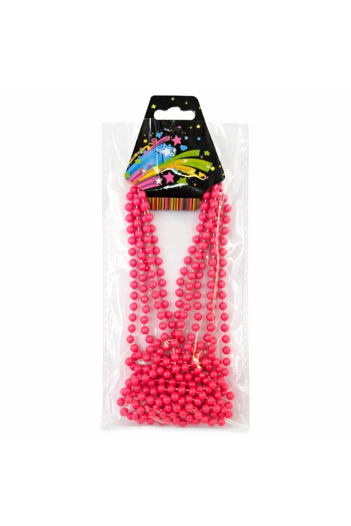 Neon Pembe Boncuk Kolye 80 cm – Retro 80’ler 90’lar Parti Aksesuarı