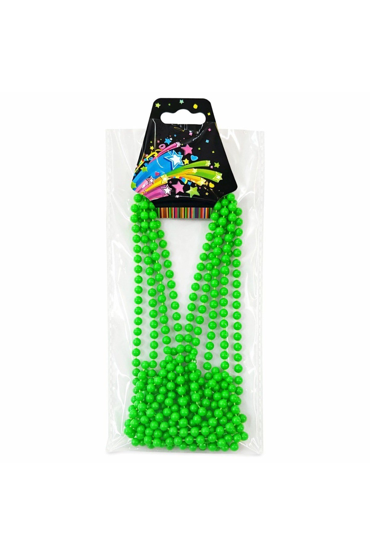 Neon Yeşil Boncuk Kolye 80 cm – Retro 80’ler 90’lar Parti Aksesuarı