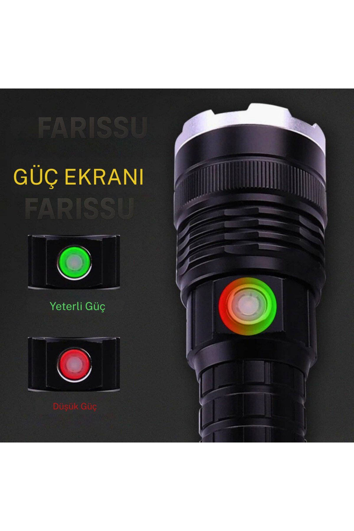 OR-A72 Alüminyum Alaşımlı El Feneri – 100W Güç, 3000 Lümen, 1000-1500 Metre Menzil