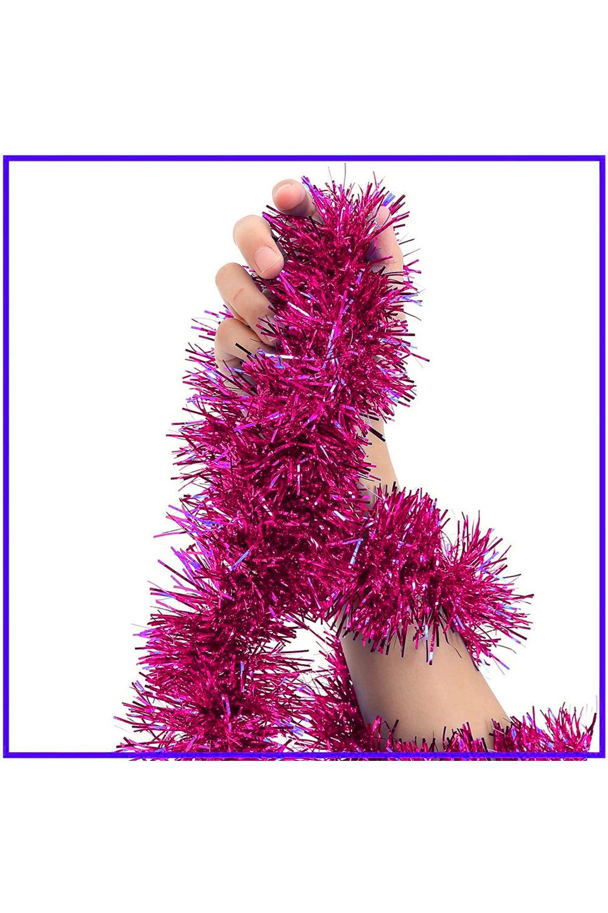 Parti İçin Sim Süs 2 Metre Uzunluk 8 cm Genişlik Fuşya Renk İthal