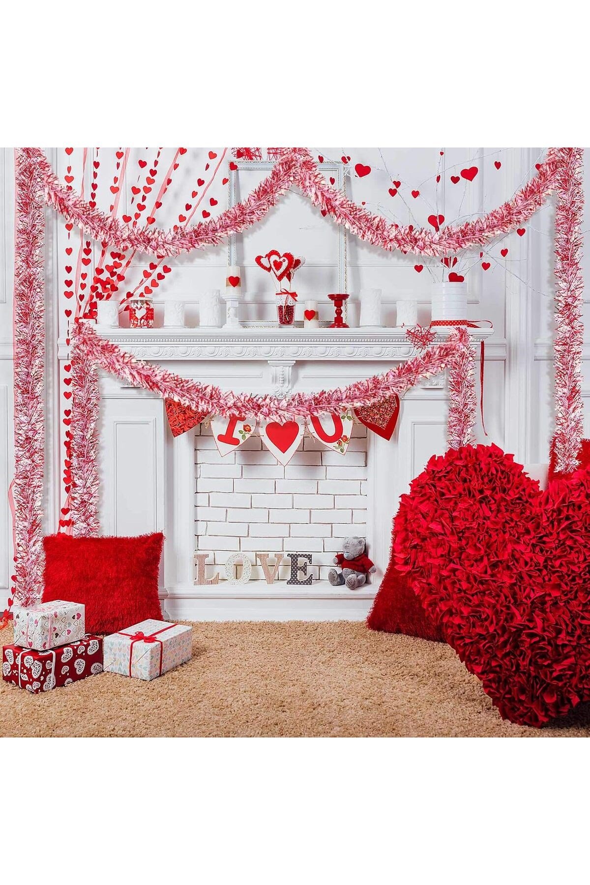Parti İçin Sim Süs 2 Metre Uzunluk 8 cm Genişlik Pembe Renk İthal