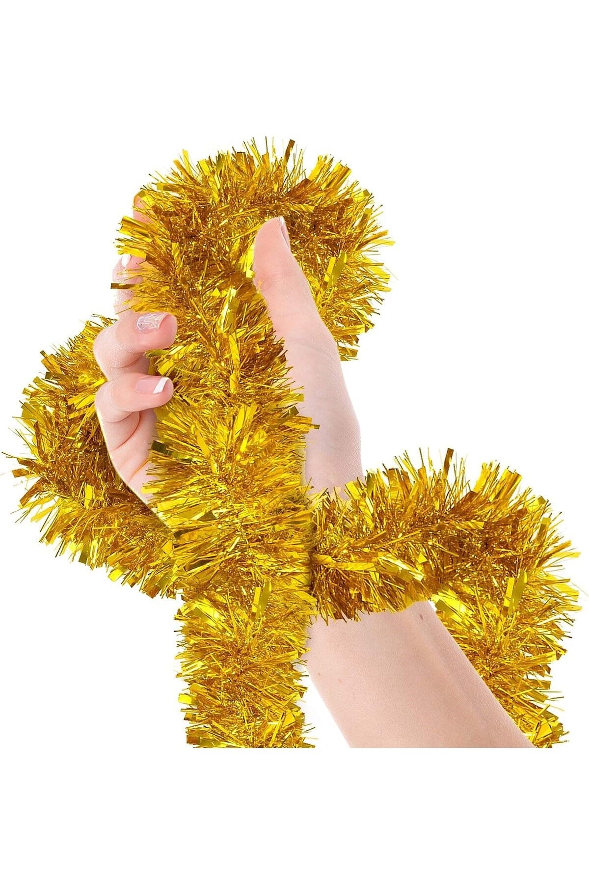 Parti İçin Sim Süs 2 Metre Uzunluk 8 cm Genişlik Altın Renk İthal