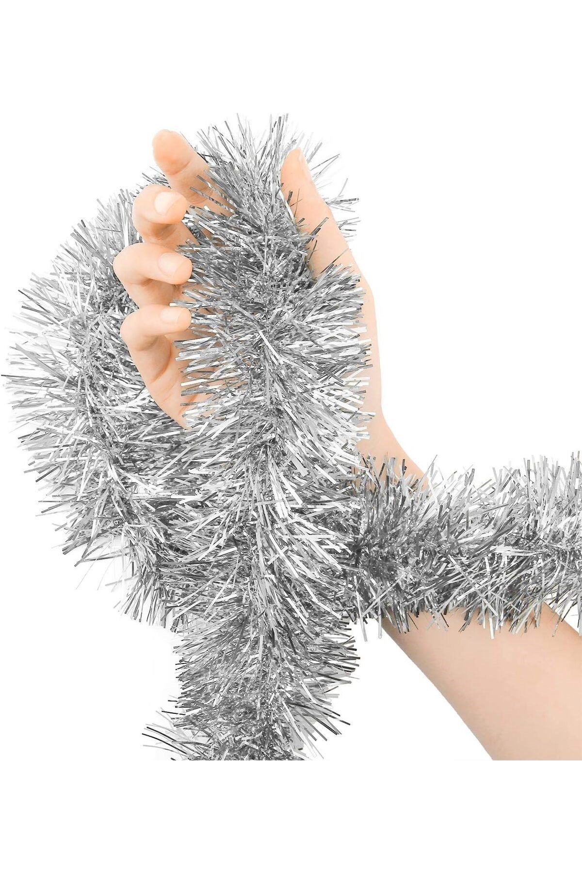 Parti İçin Sim Süs 2 Metre Uzunluk 8 cm Genişlik Gümüş Renk İthal