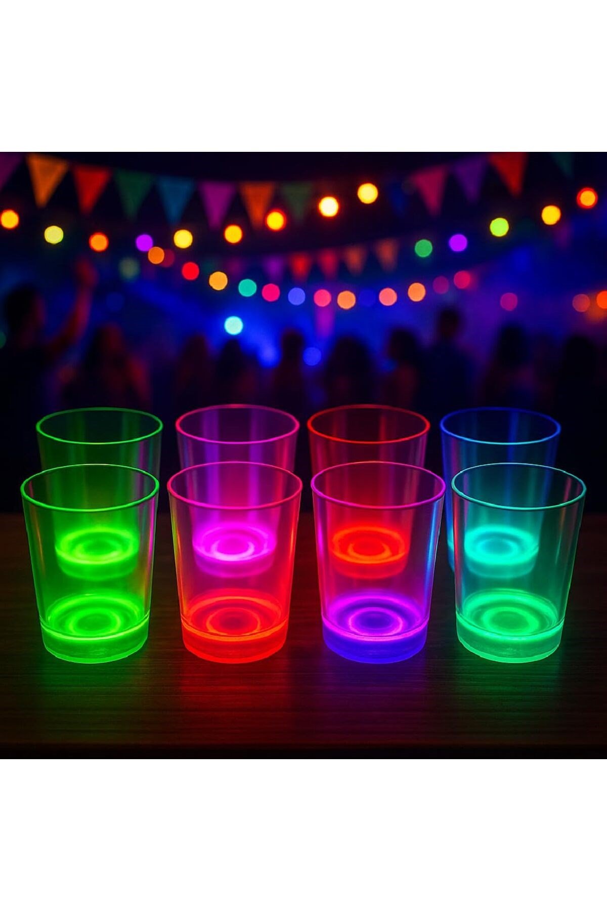 PartyGlow Neon Mavi Bardak 8.5 x 10.5 cm