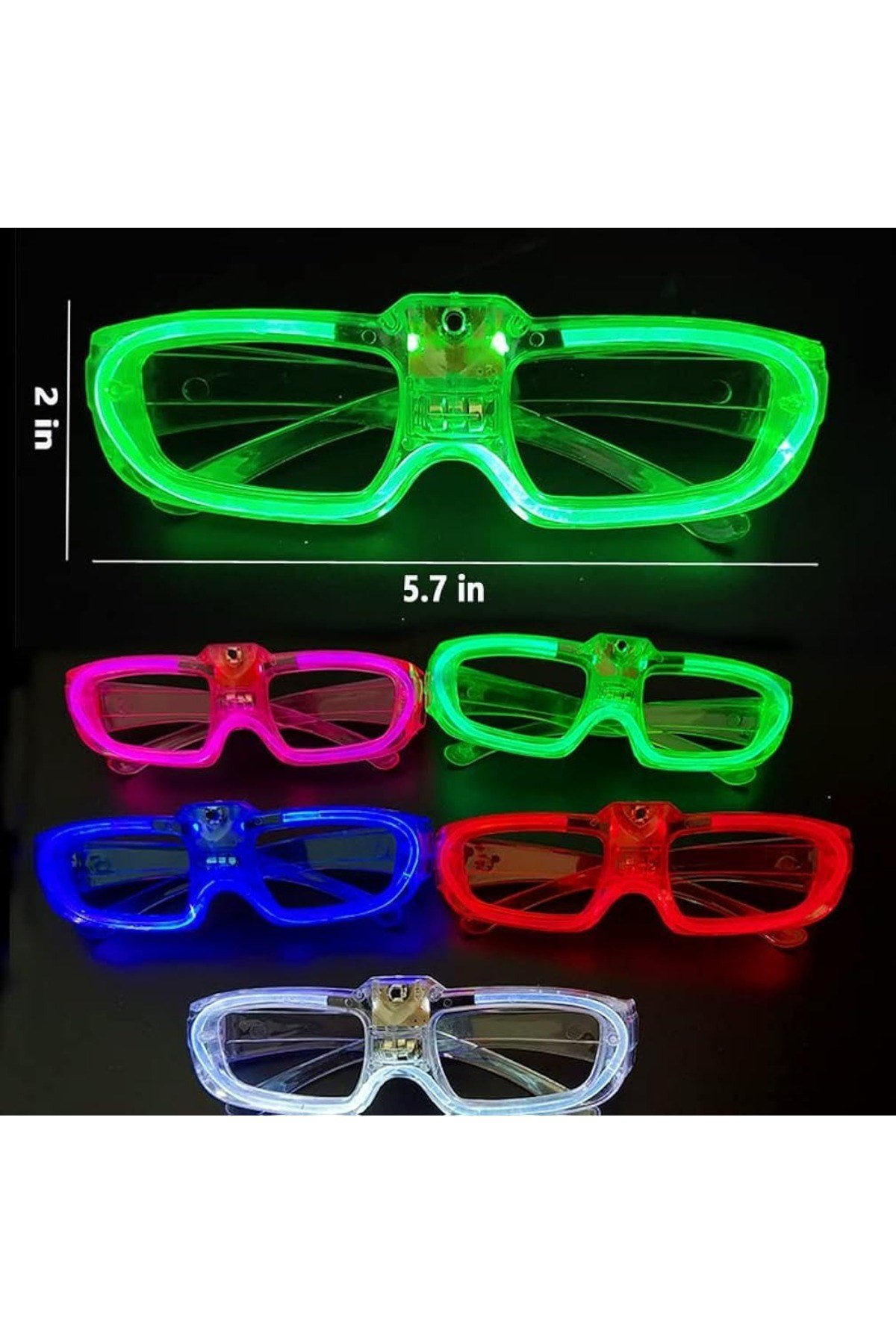 Pembe LED Işıklı Parti Gözlüğü 3 Modlu – Glow & Gece Eğlence Gözlüğü