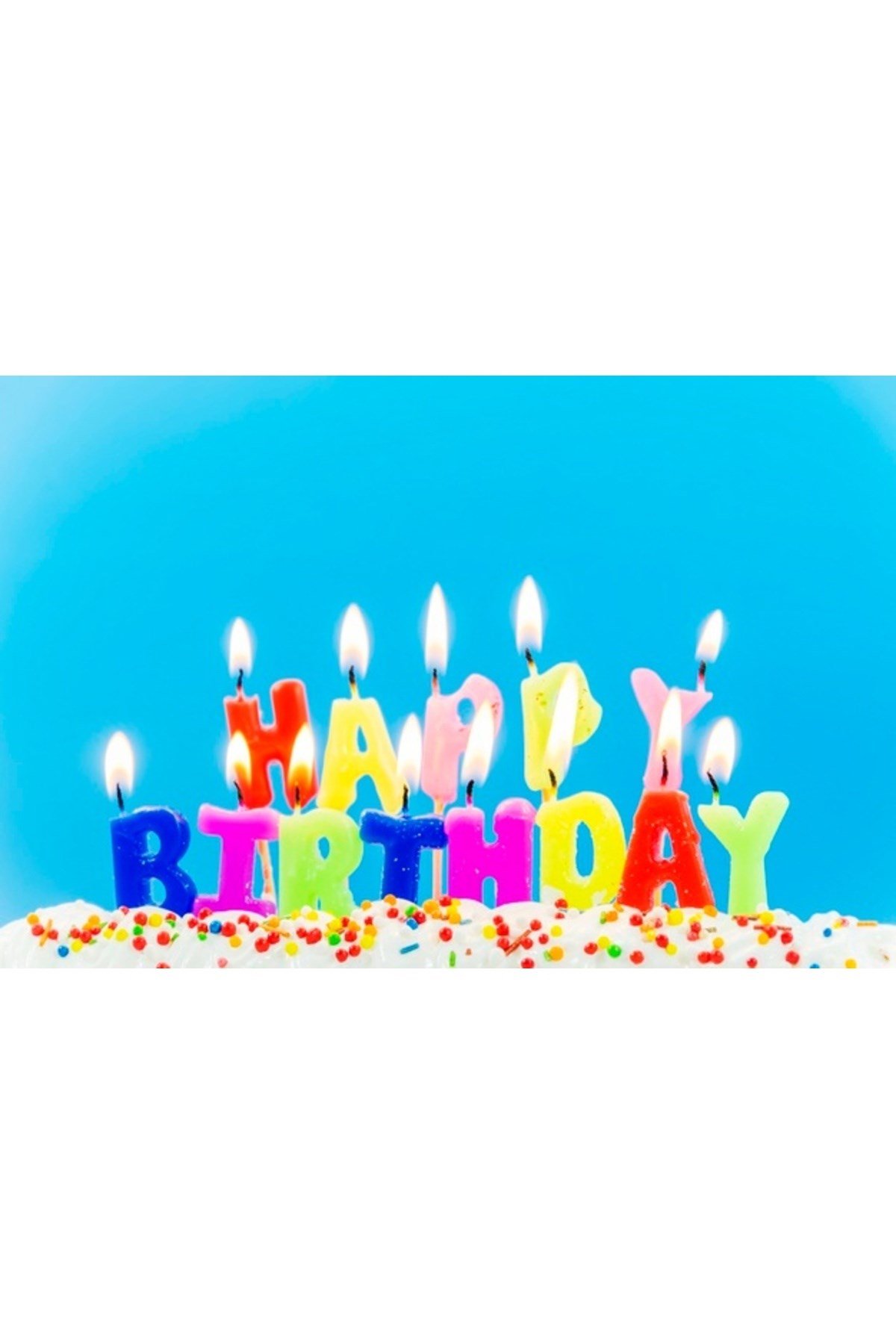 Rengarenk Happy Birthday Yazılabilen Doğum Günü Mumu