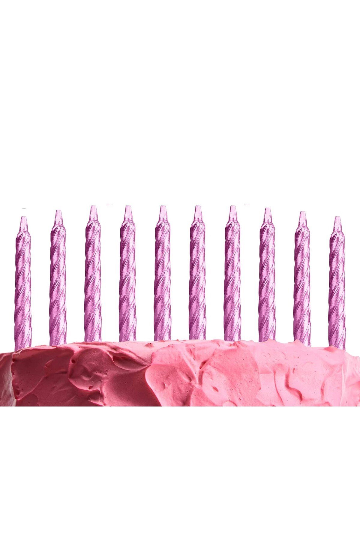 Rose Pembe Renk Doğum Günü Evlilik Yıldönümü Pasta Mumları 10 Adet