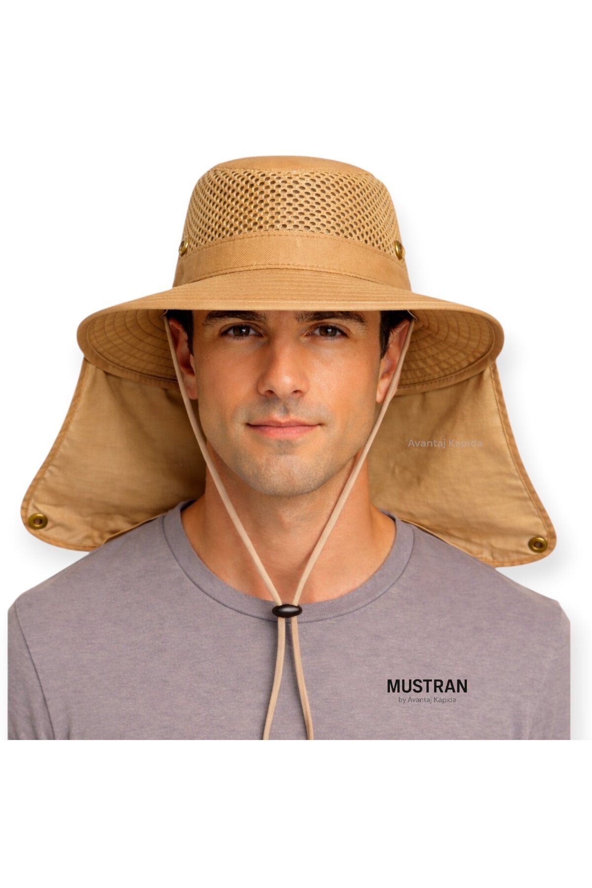 Safari Spor Güneş Şapkası Ense Korumalı Fileli Trekking Kamp Yürüyüş Outdoor Yazlık Şapka