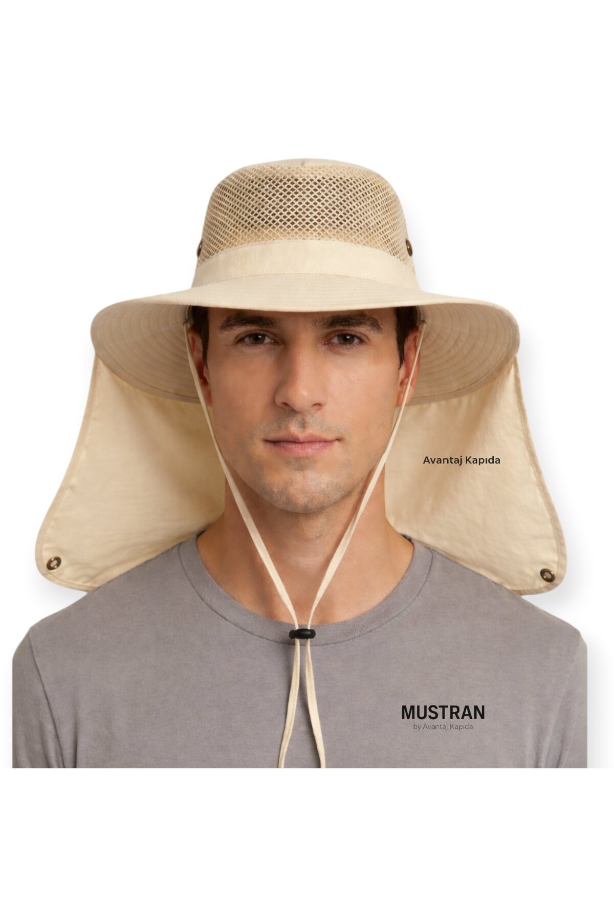 Safari Spor Güneş Şapkası Ense Korumalı Fileli Trekking Kamp Yürüyüş Outdoor Yazlık Şapka