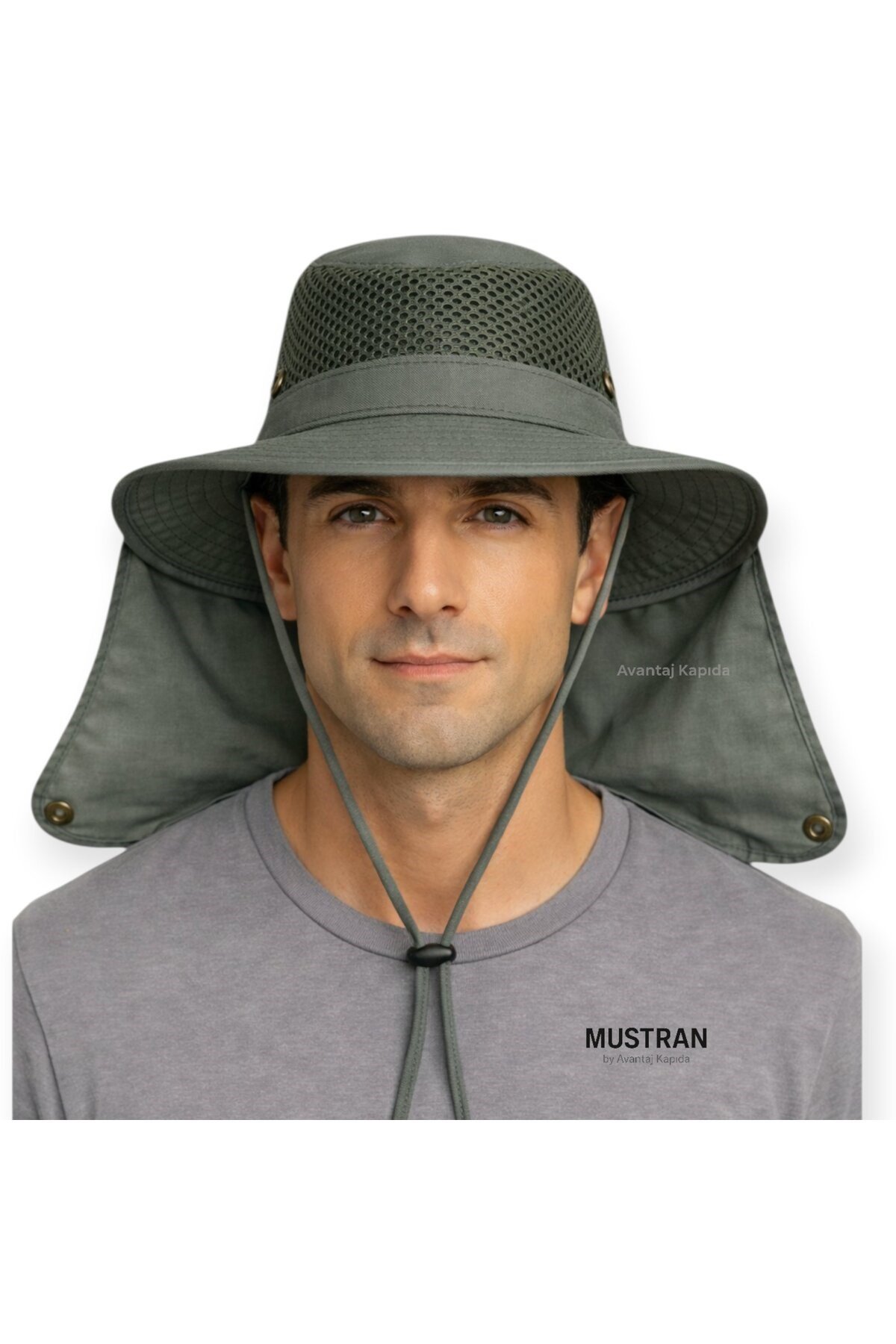 Safari Spor Güneş Şapkası Ense Korumalı Fileli Trekking Kamp Yürüyüş Outdoor Yazlık Şapka