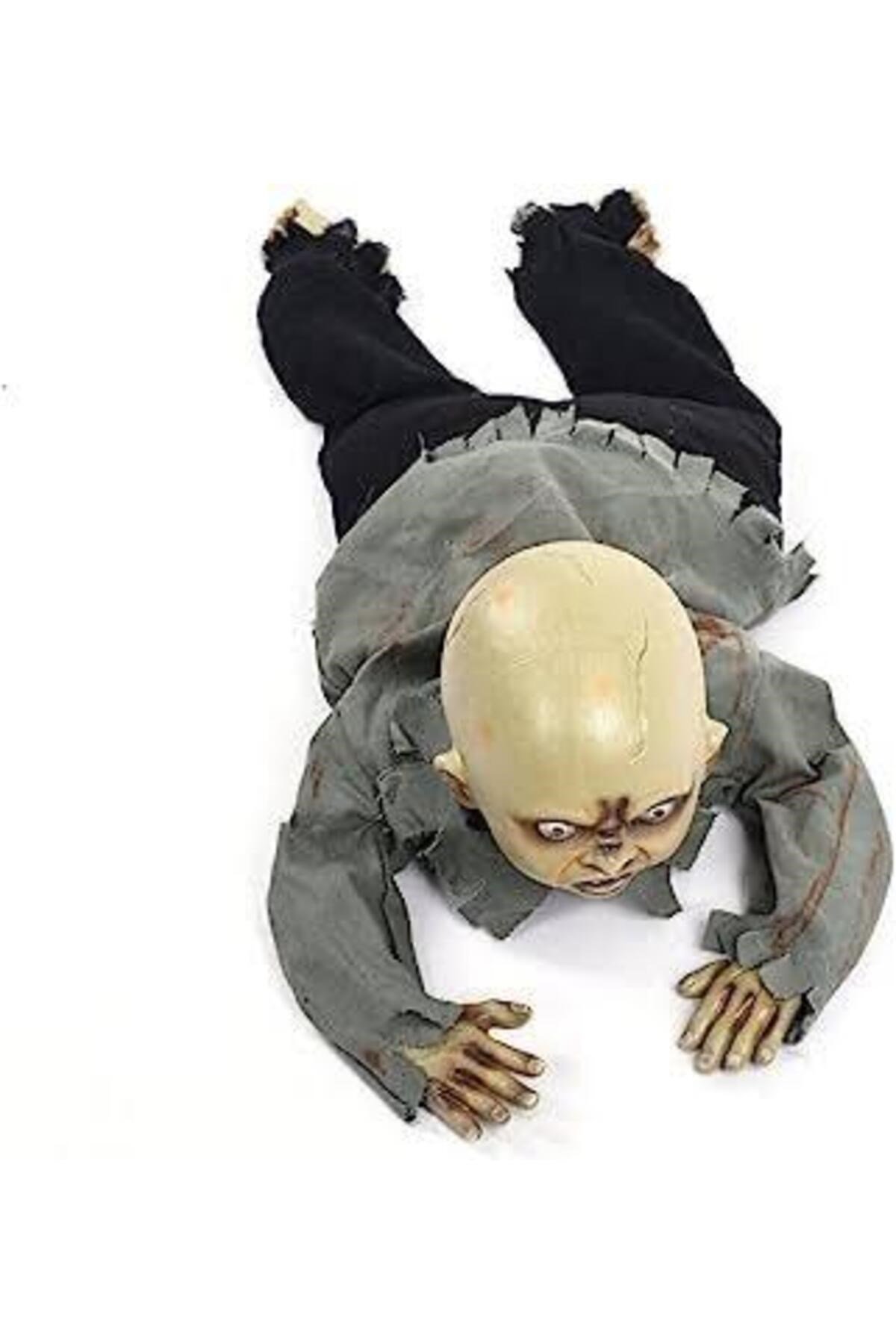 Sesli Işıklı ve Sensörlü Yerde Emekleyen Hareketli Bebek Hayalet Zombi Dekor 30x85 cm