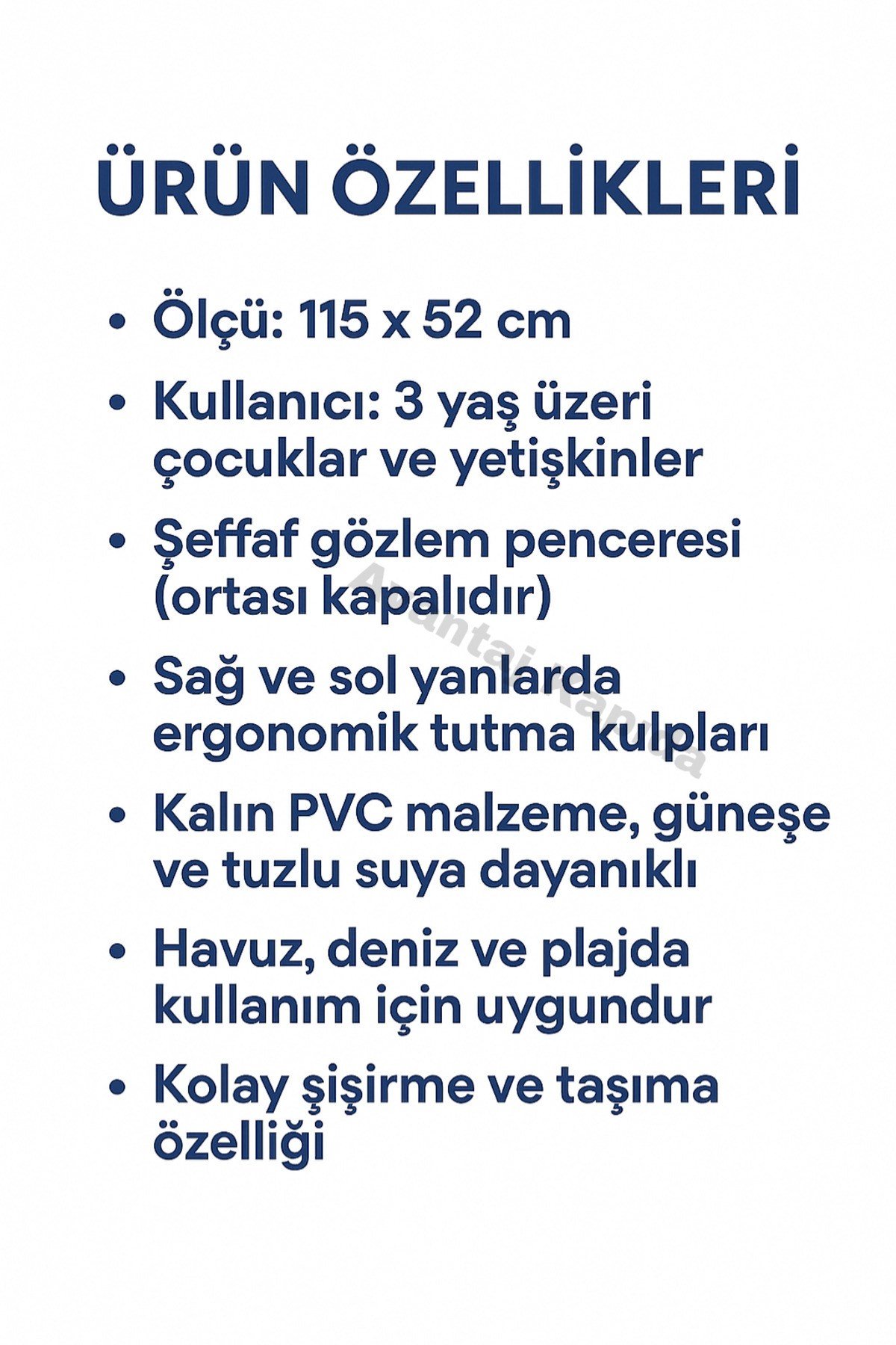 Şişme Deniz ve Havuz Sörf Yatağı 115x52 cm Şeffaf Pencereli Çocuk ve Yetişkin Uyumlu