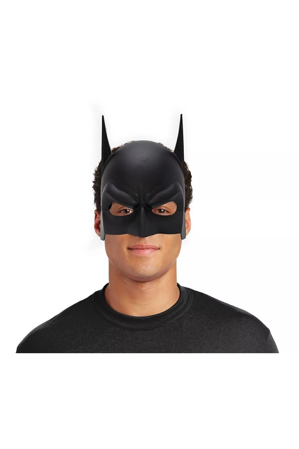 Siyah Renk Çocuk Boy Arkadan Lastikli Batman Maskesi A Kalite 20x14 cm