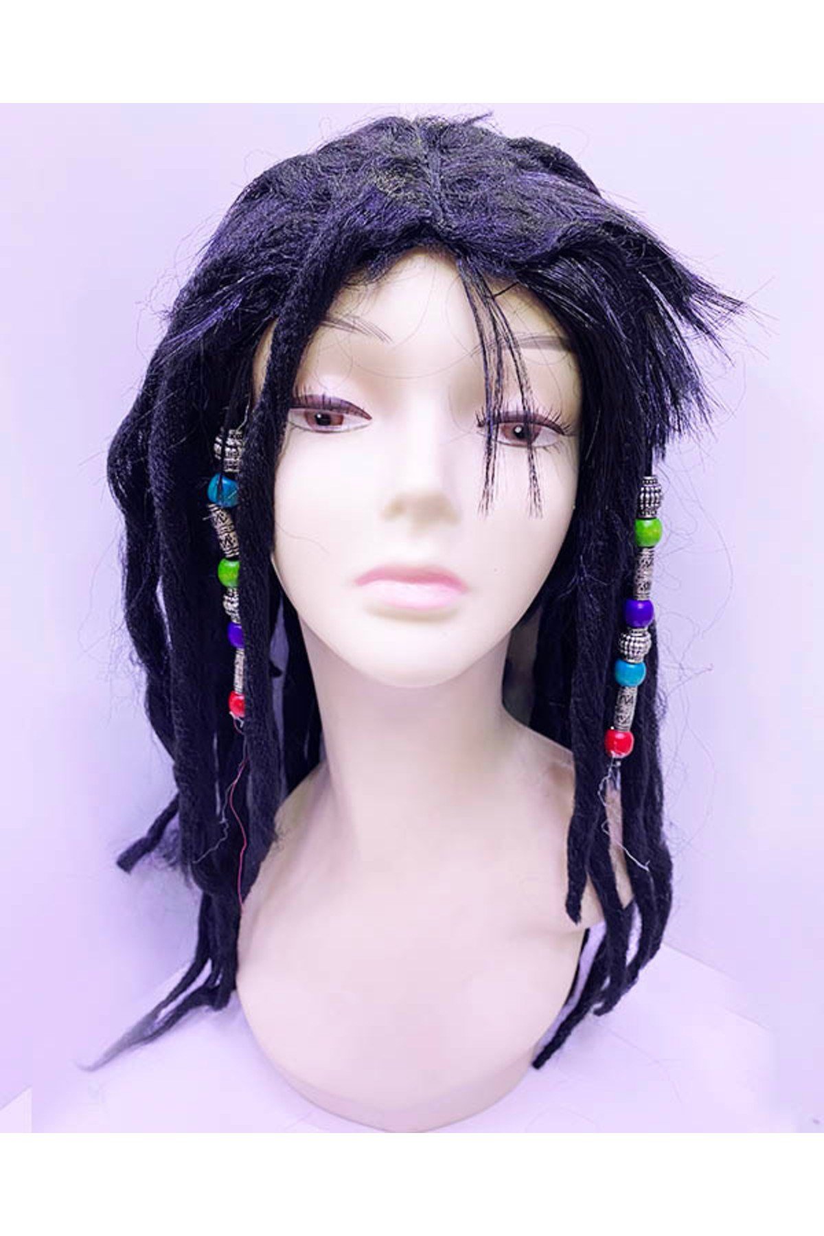Siyah Renk Joe Dreadlocks Astarlı Kabarık Rasta Peruk 1 Adet