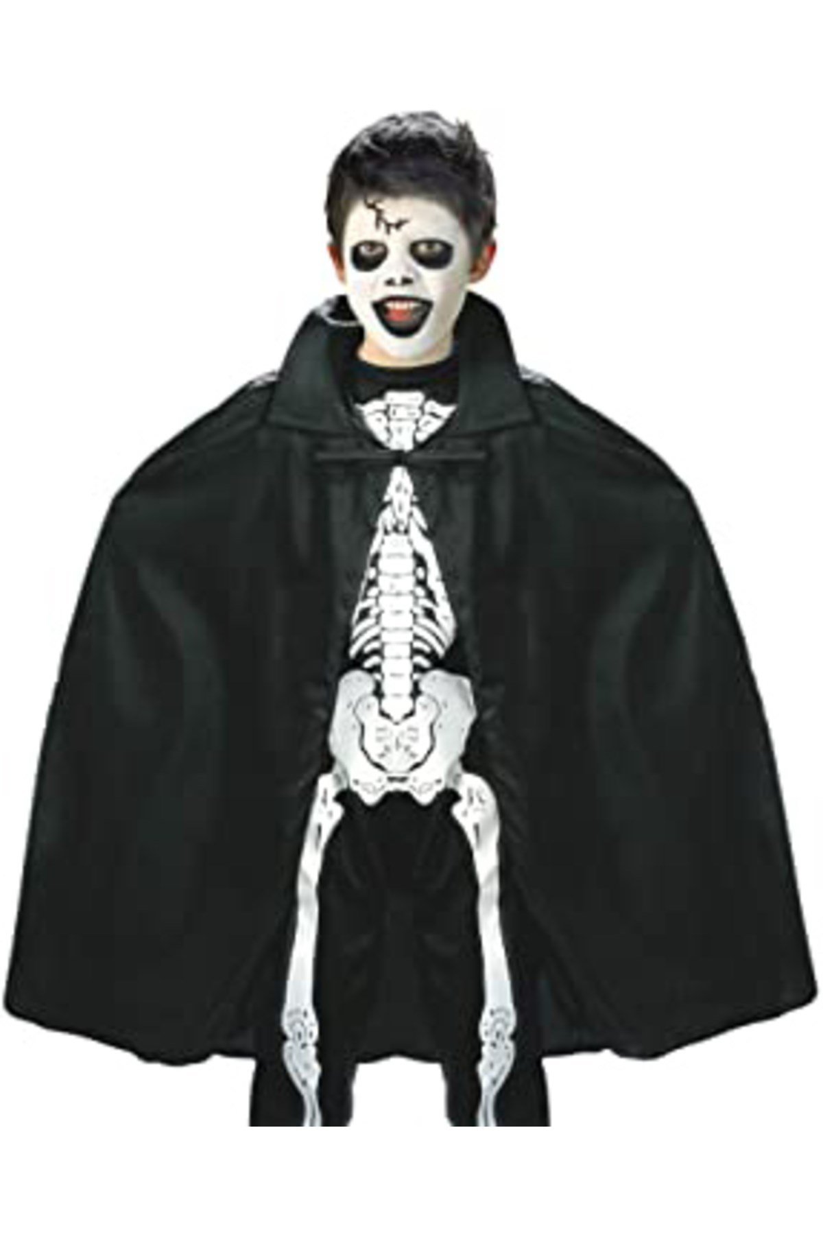Siyah Renk Yakalı Halloween Pelerini 90 cm