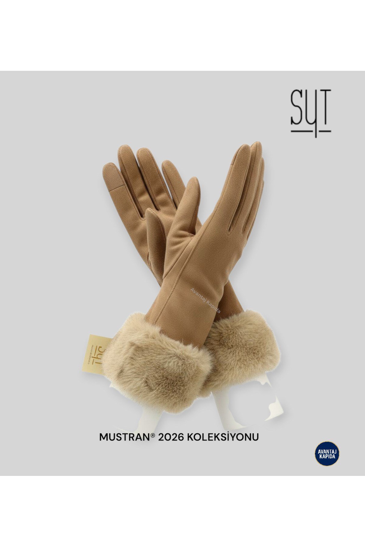 Syt Kadın Kadife Dokulu Kışlık Eldiven | Sıcak Tutucu Dokunmatik Premium Soft Model