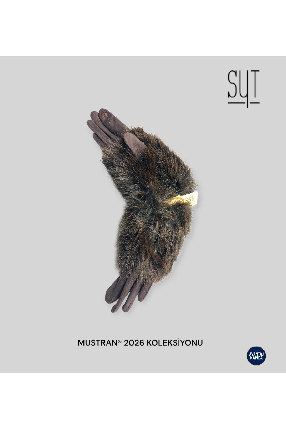 Syt Kadın Kürklü Kadife Dokulu Kışlık Eldiven | Sıcak Tutucu Dokunmatik Premium Soft Model