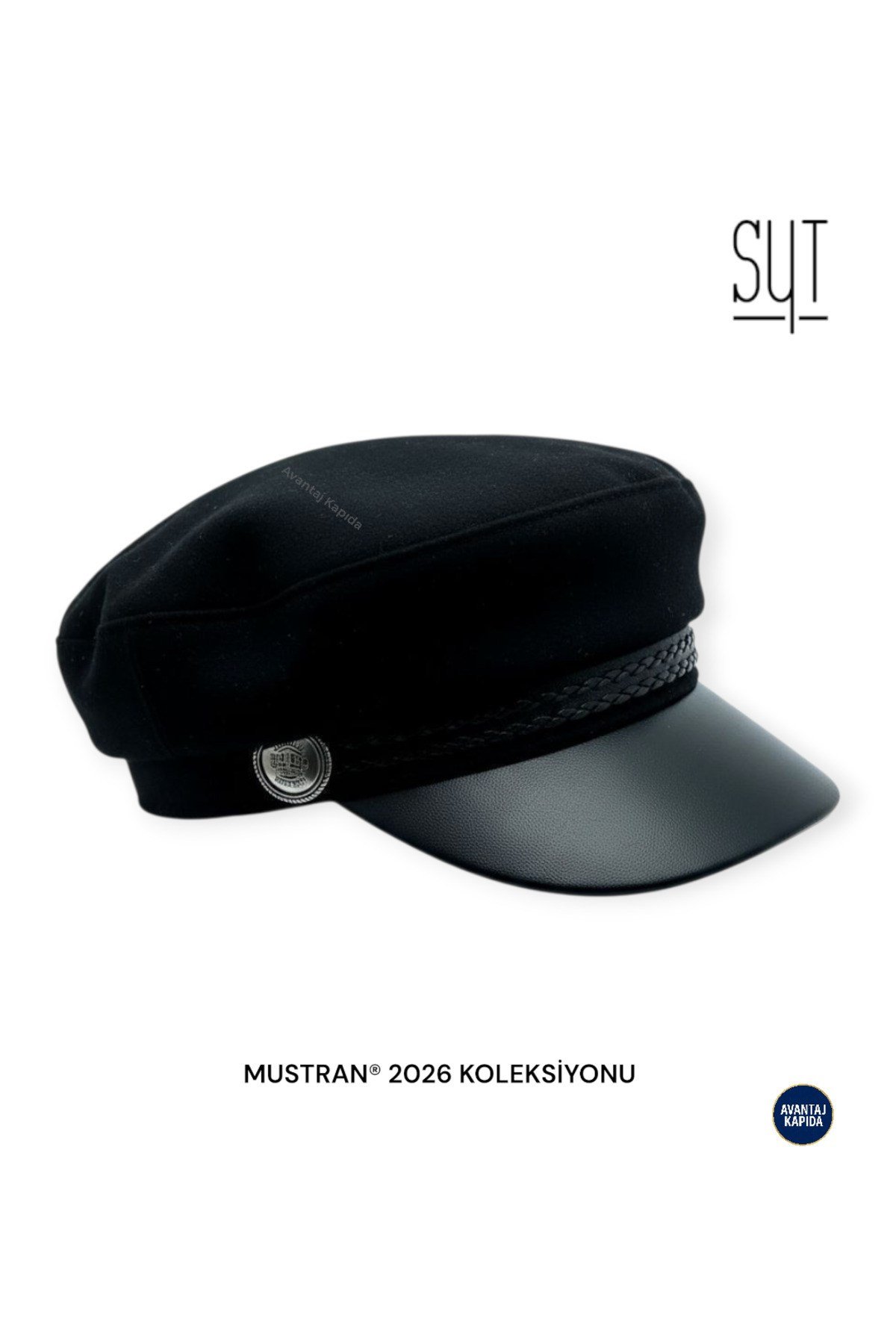 Syt Kaptan Model Deri Vizörlü Kumaş Şapka | Ayarlanabilir Unisex Premium Tasarım
