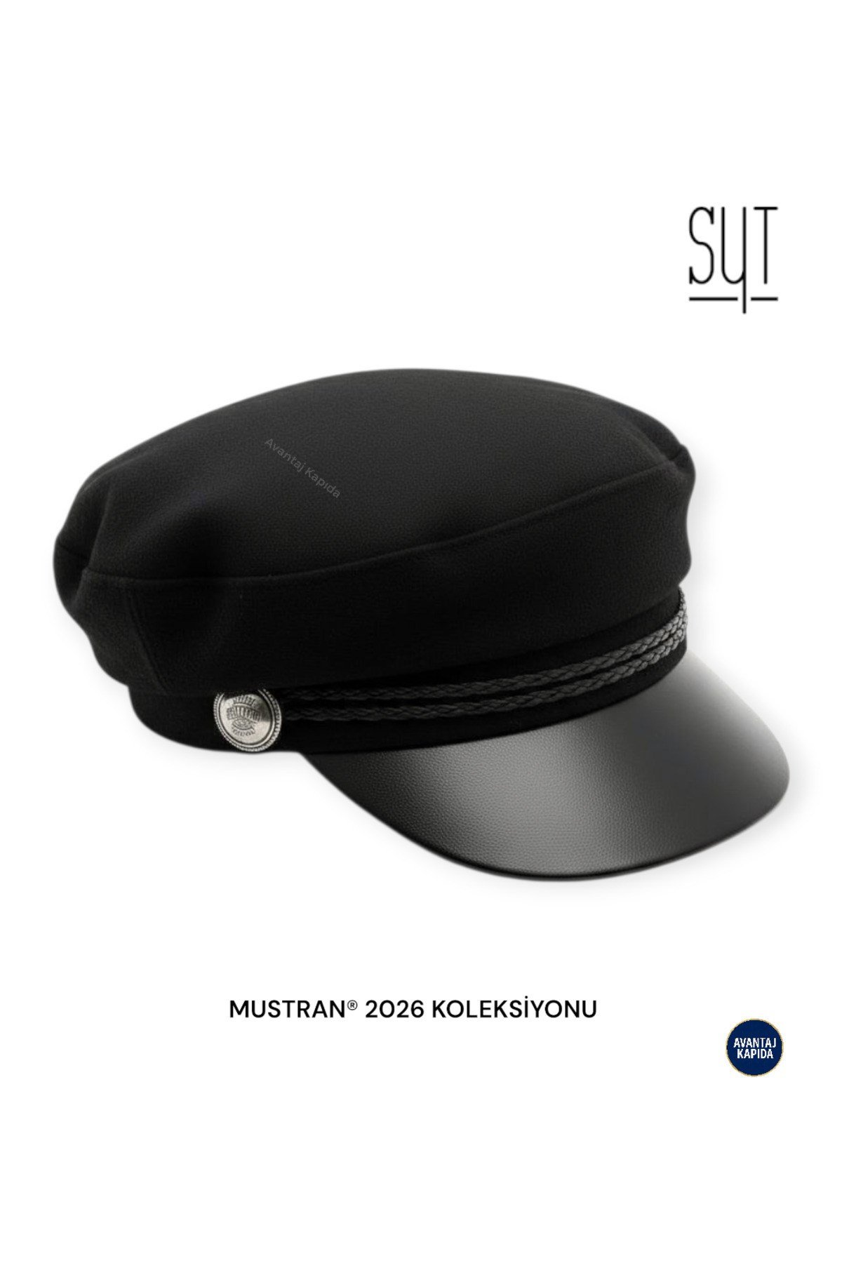Syt Kaptan Model Deri Vizörlü Kumaş Şapka | Ayarlanabilir Unisex Premium Tasarım