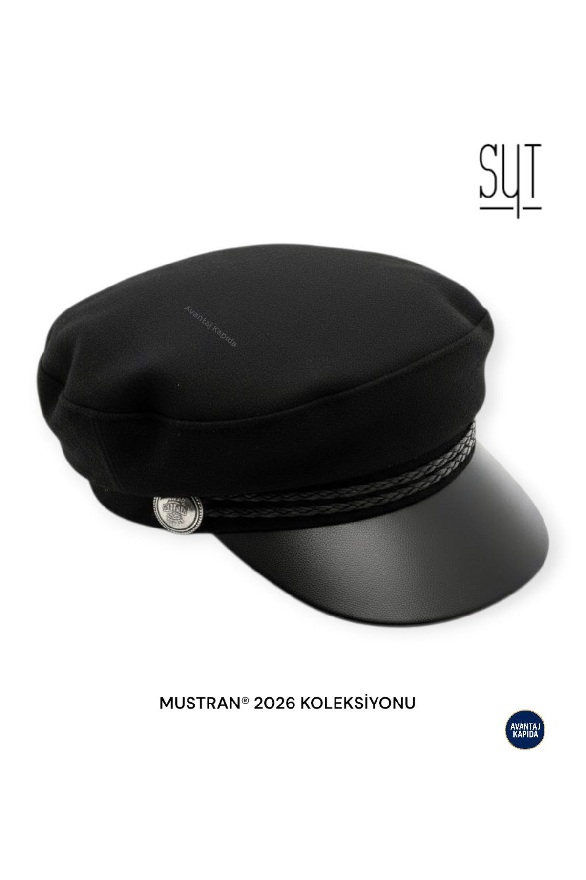 Syt Kaptan Model Deri Vizörlü Kumaş Şapka | Ayarlanabilir Unisex Premium Tasarım