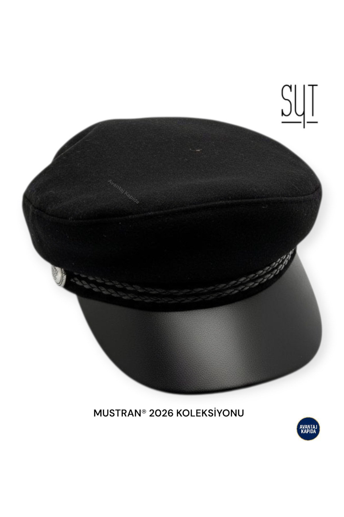 Syt Kaptan Model Deri Vizörlü Kumaş Şapka | Ayarlanabilir Unisex Premium Tasarım
