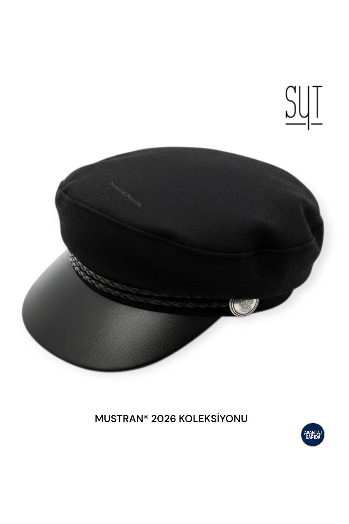 Syt Kaptan Model Deri Vizörlü Kumaş Şapka | Ayarlanabilir Unisex Premium Tasarım