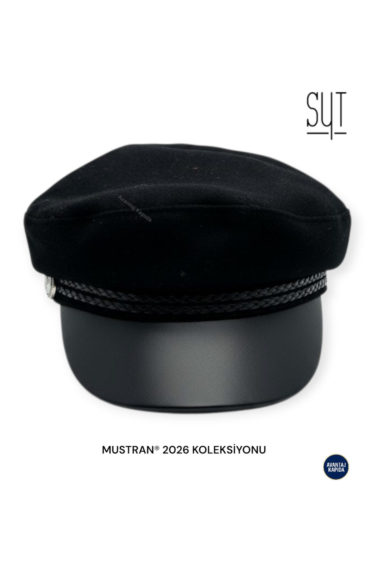 Syt Kaptan Model Deri Vizörlü Kumaş Şapka | Ayarlanabilir Unisex Premium Tasarım