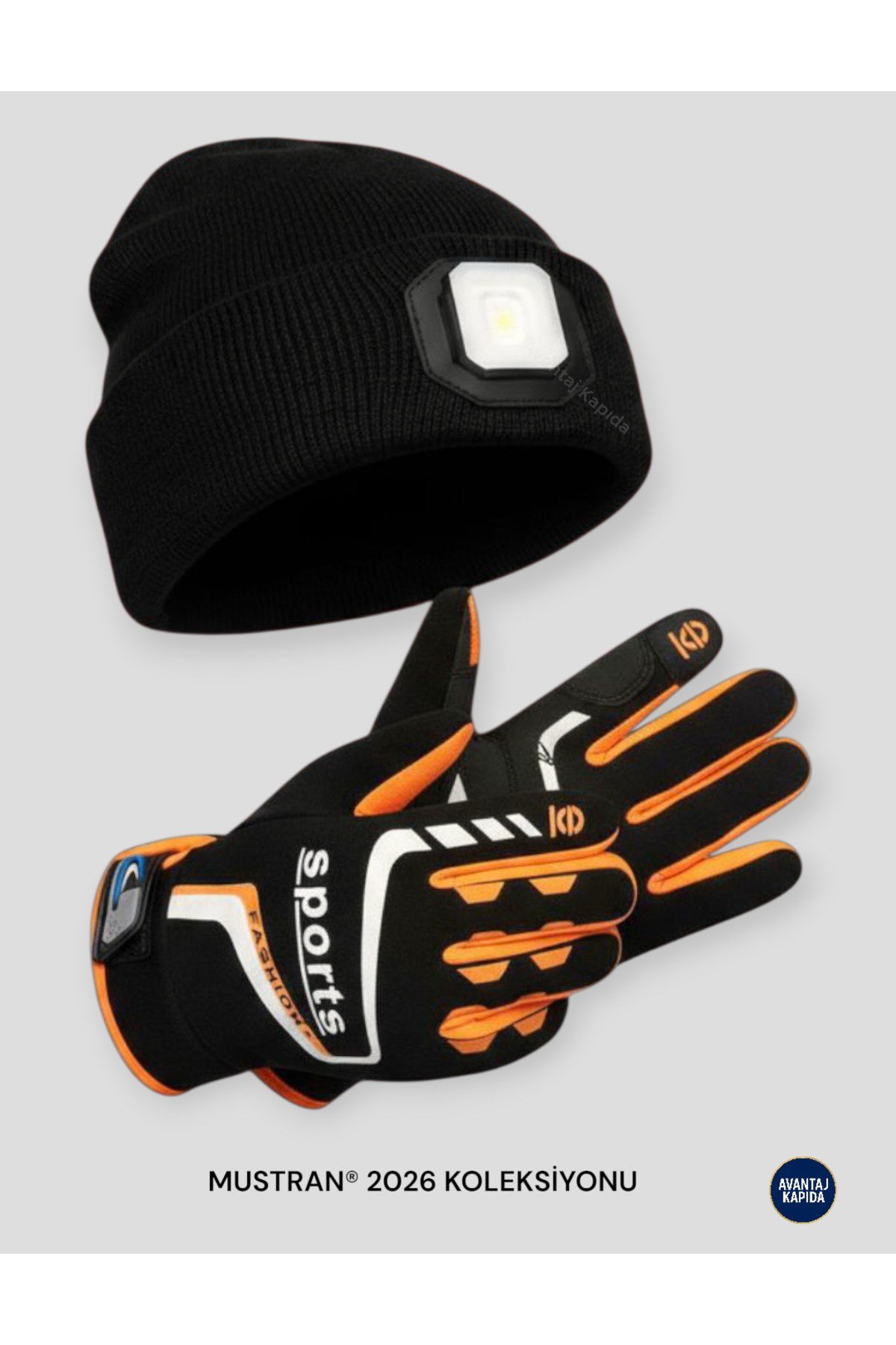 Tactical Motorcu Koşucu Bisikletçi Eldiveni L-XL + Şarjlı Led Bere Seti | Kafa Bandı Hediyeli Type-C