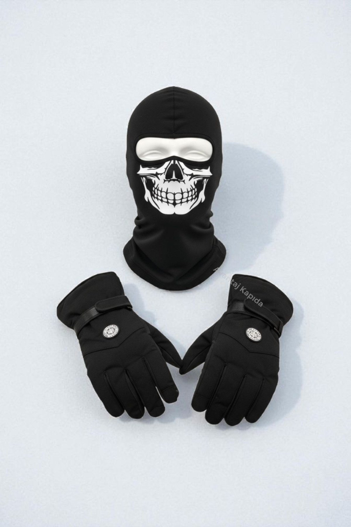 Tactical Skull 2’li Kışlık Motosiklet Eldiveni ve Balaklava Maske Seti