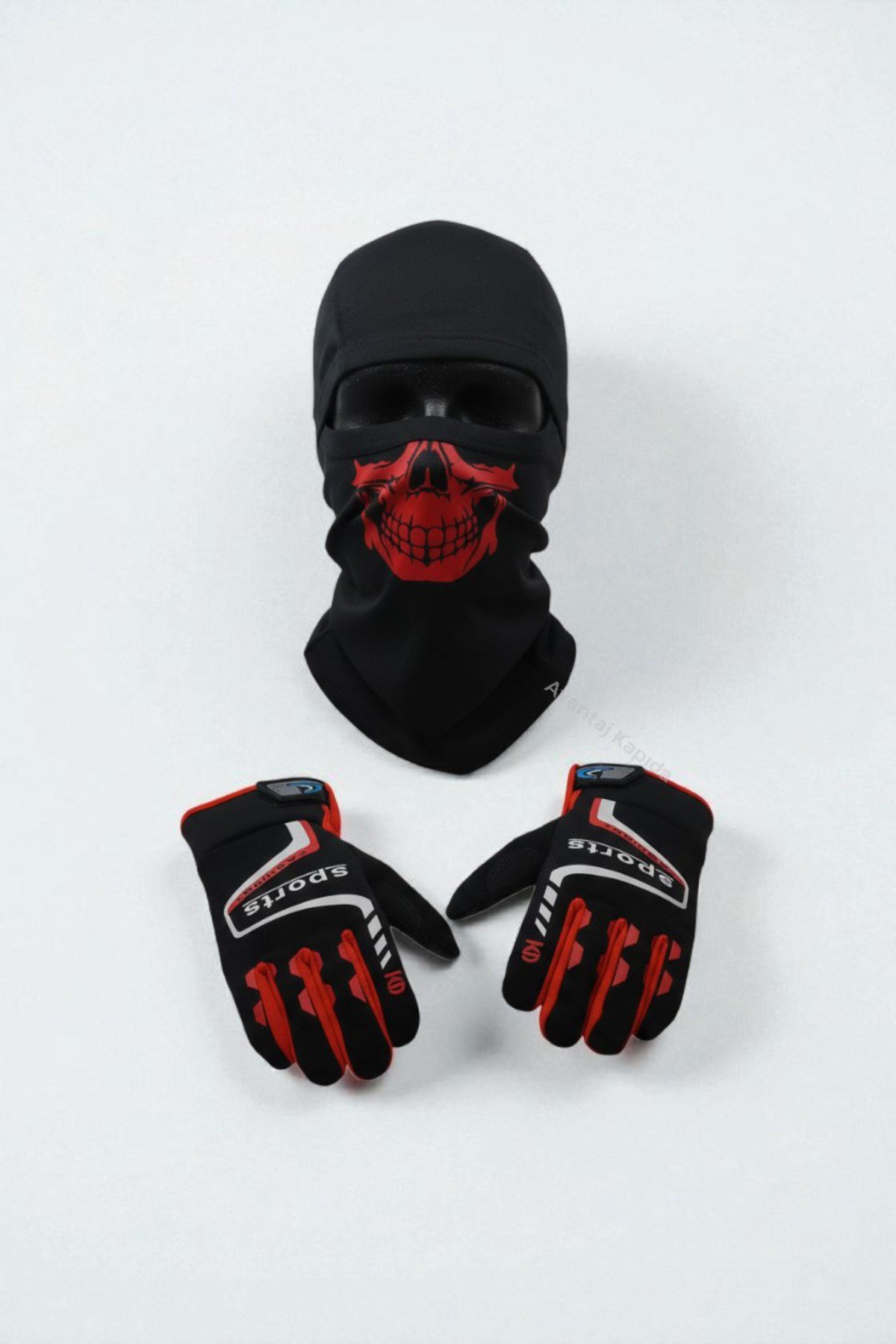 Tactical skull 2’li kışlık motosiklet eldiveni L-XL ve balaklava maske seti – rüzgar geçirmez