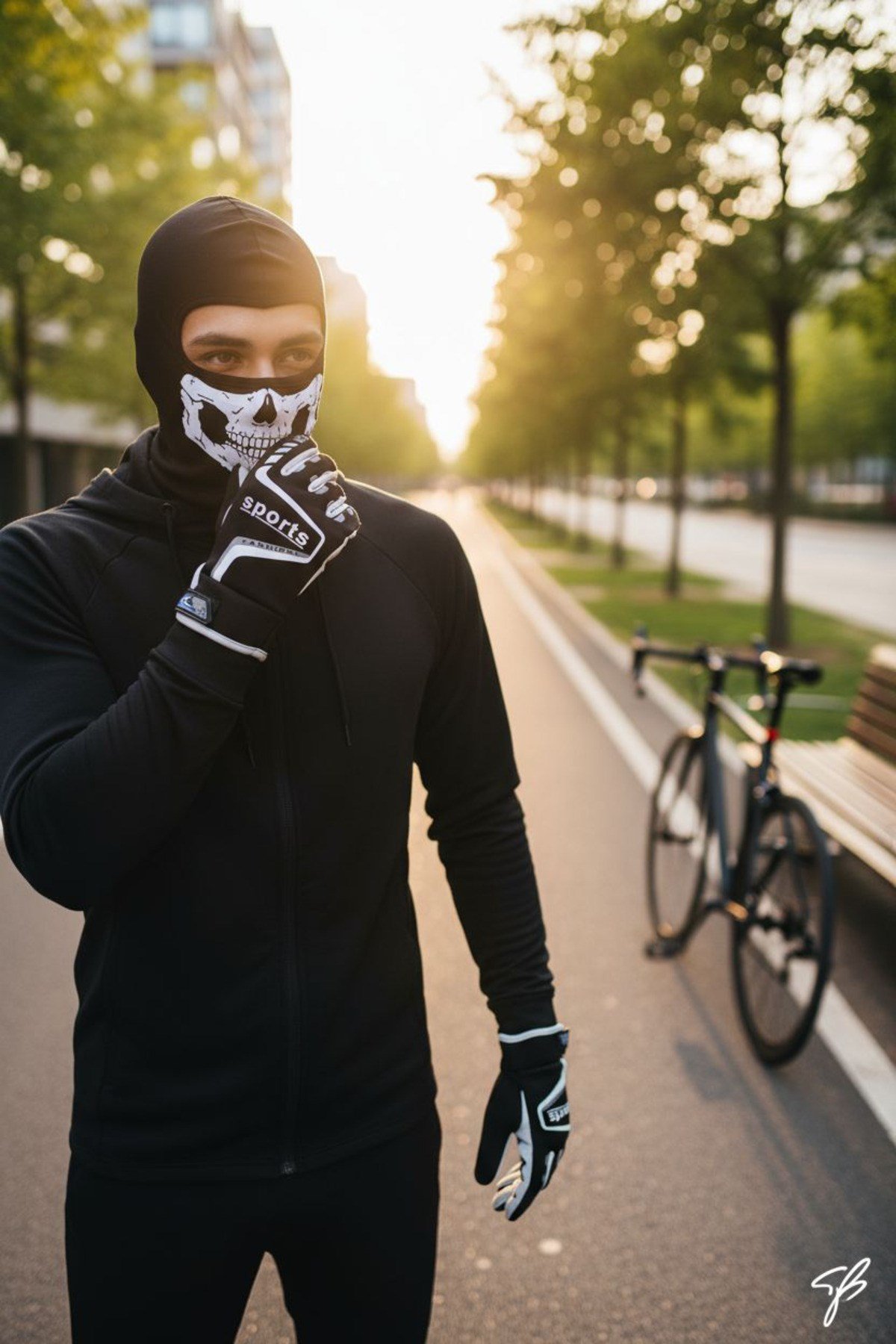 Tactical Skull 2’li Kışlık Motosiklet Eldiveni L-XL ve Balaklava maske Seti Kaymaz