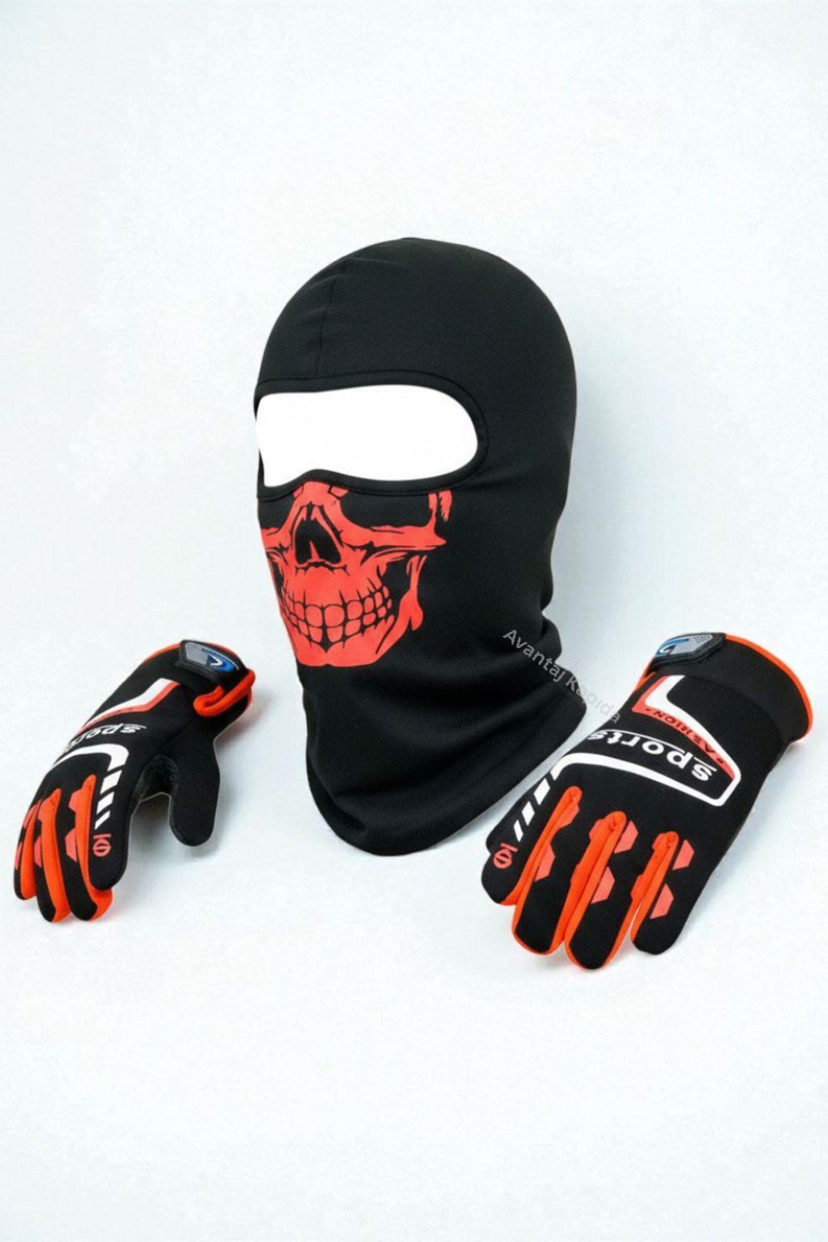 Tactical skull 2’li kışlık motosiklet eldiveni L-XL ve balaklava maske seti – rüzgar geçirmez