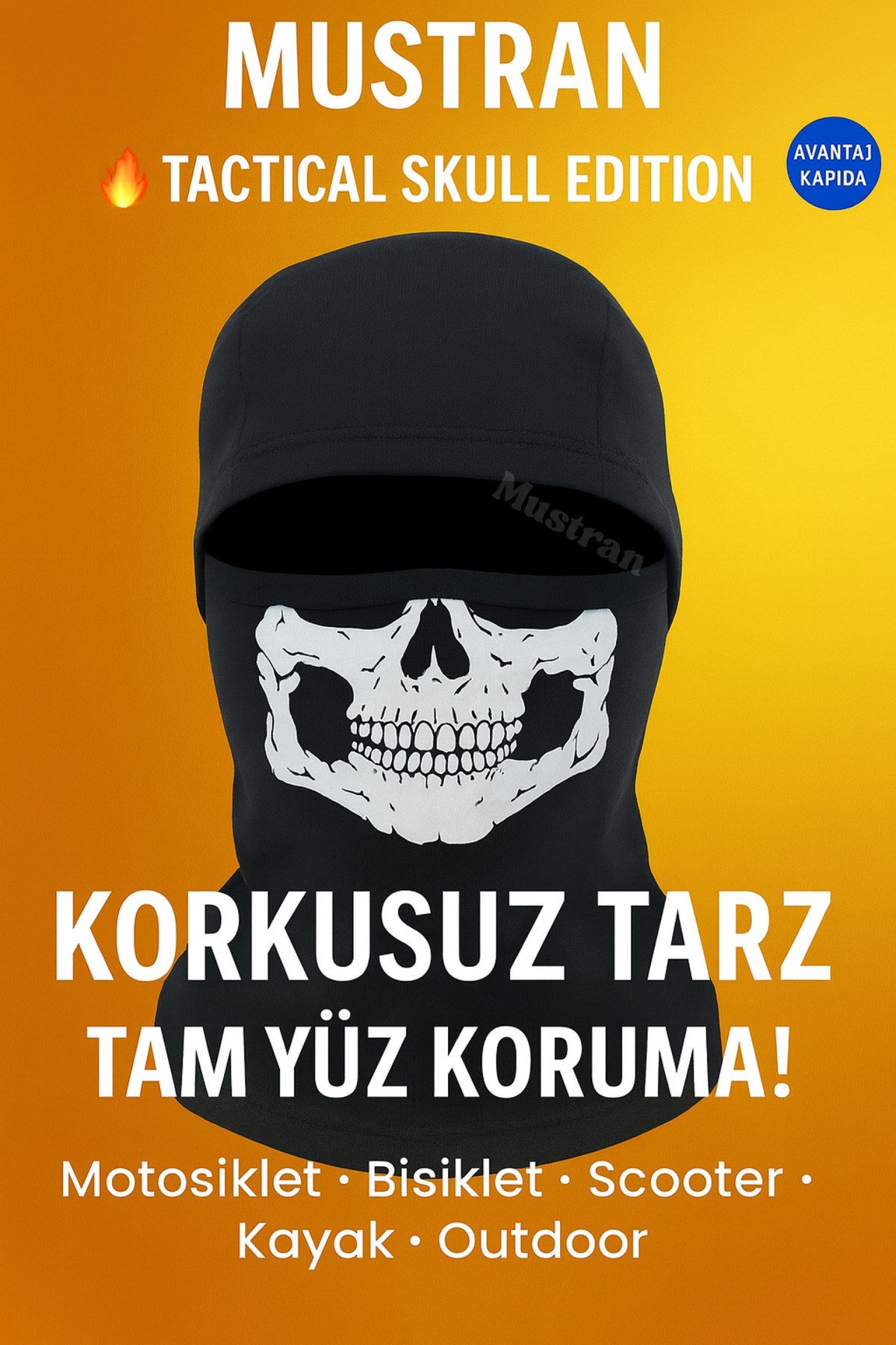 Tactical Skull Baskı Balaklava Maske | Kışlık Motosiklet Outdoor Kar Scooter Bisiklet Kayak Kask