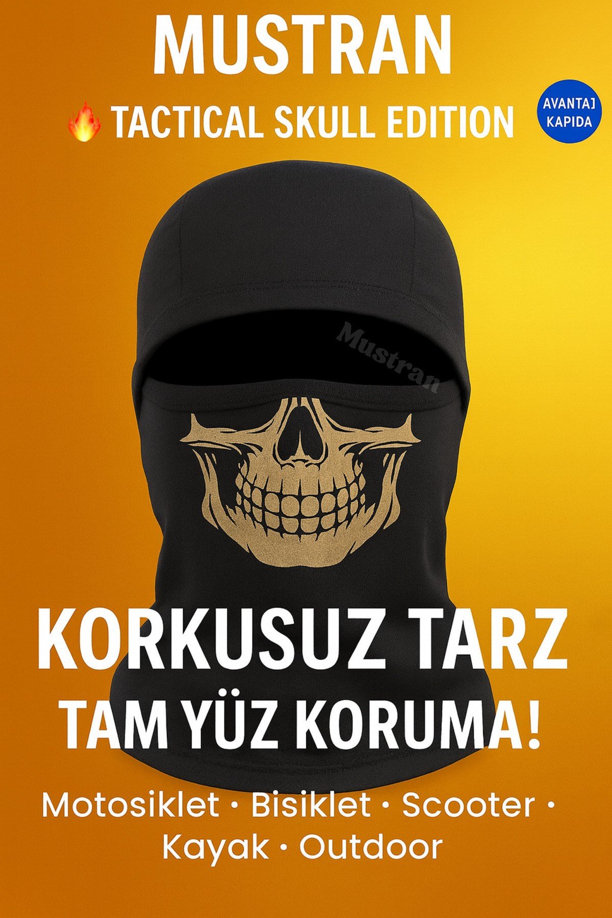 Tactical Skull Baskı Balaklava Maske | Kışlık Motosiklet Outdoor Kar Scooter Bisiklet Kayak Kask